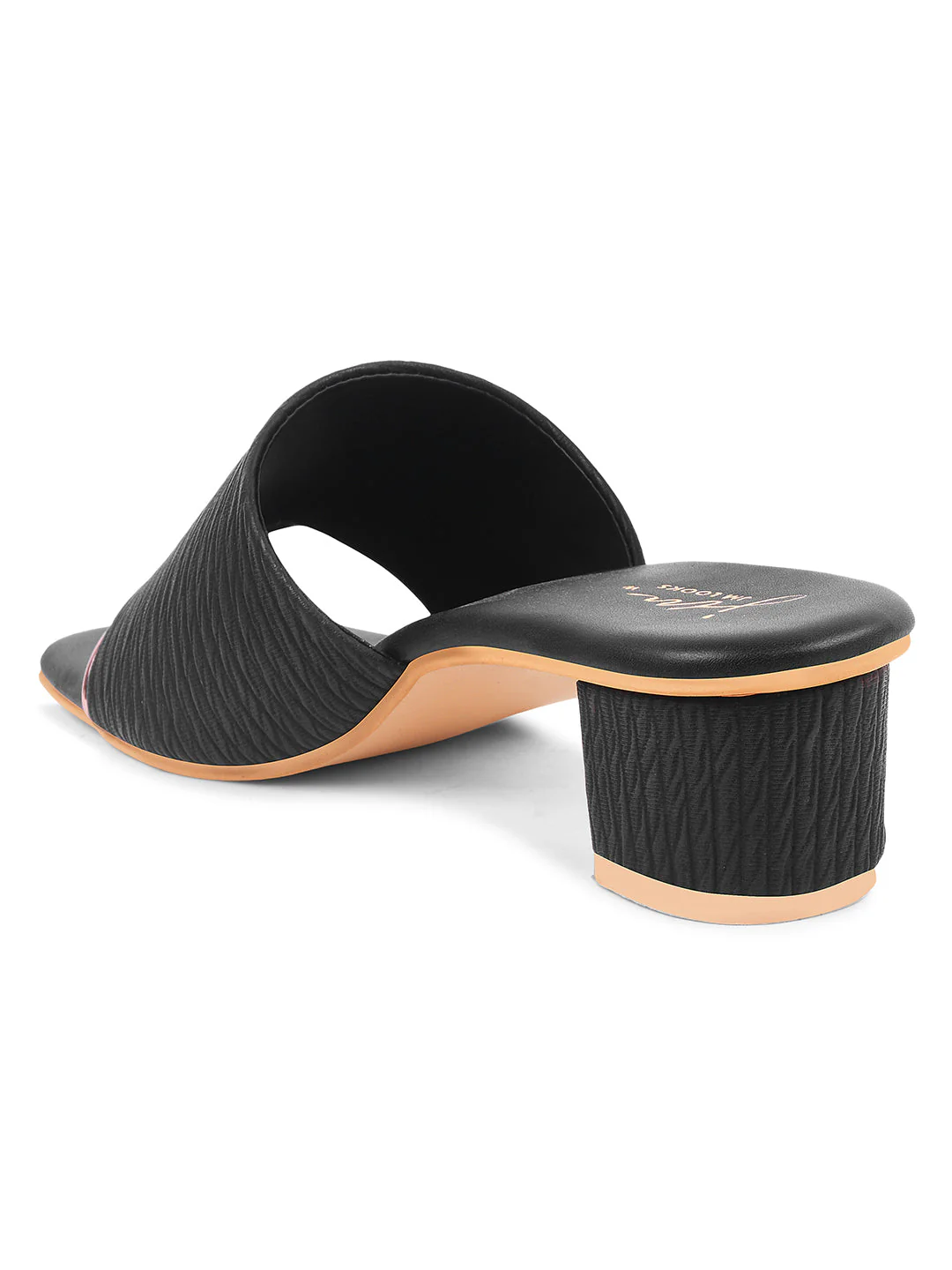 Jm Looks Textured Strap Block Heel Slides - Image 12