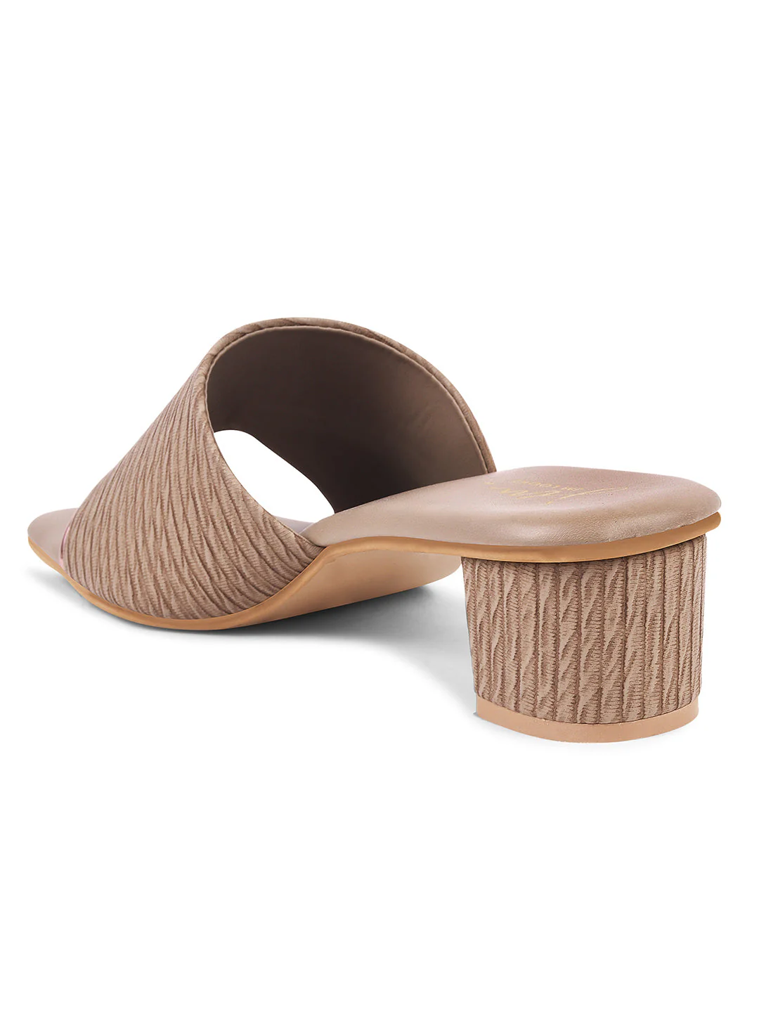 Jm Looks Textured Strap Block Heel Slides - Image 7