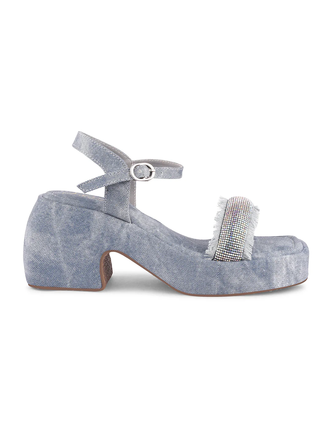 Jm Looks Rhinestone Fringe Platform Sandals - Image 18