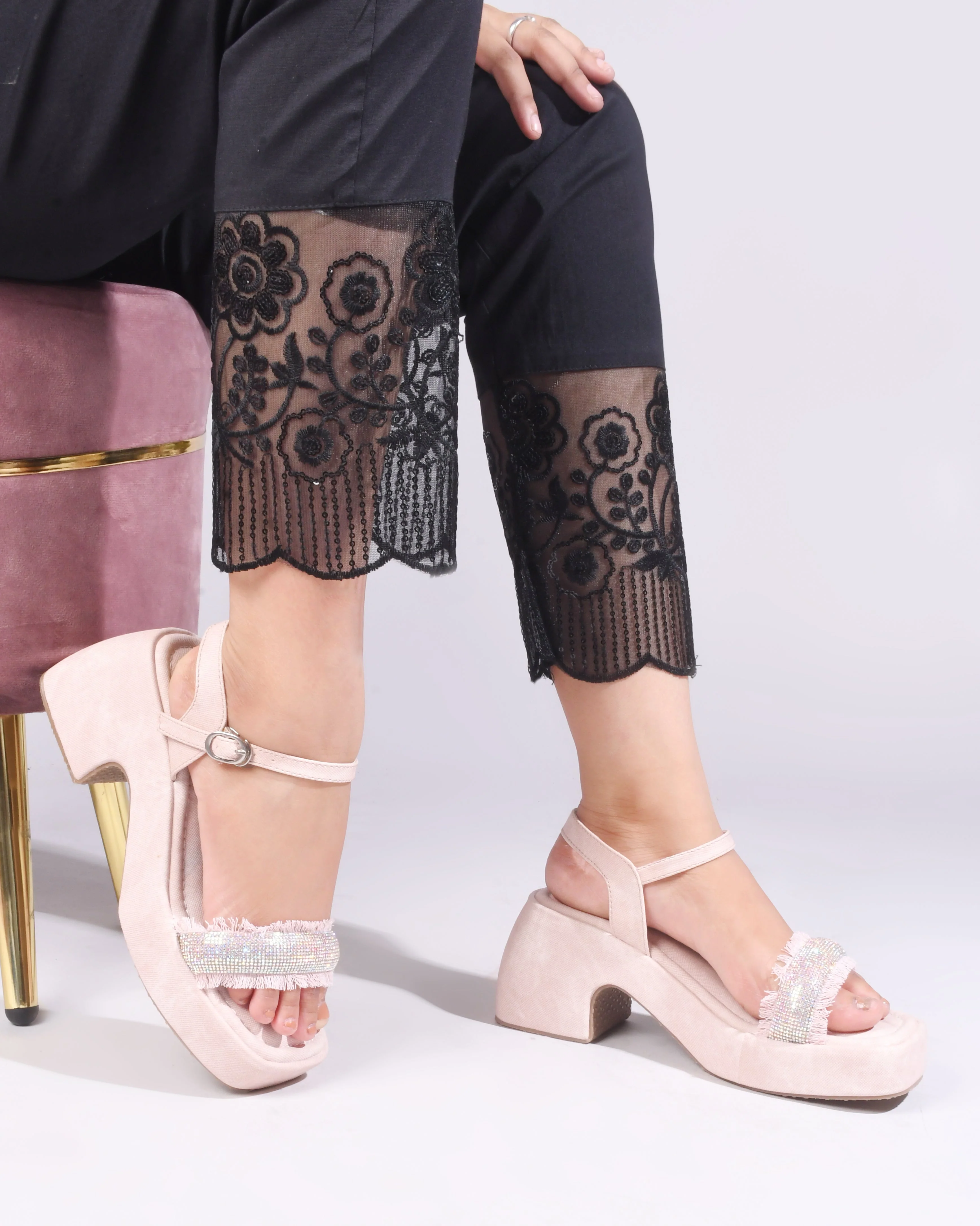 Jm Looks Rhinestone Fringe Platform Sandals - Image 9