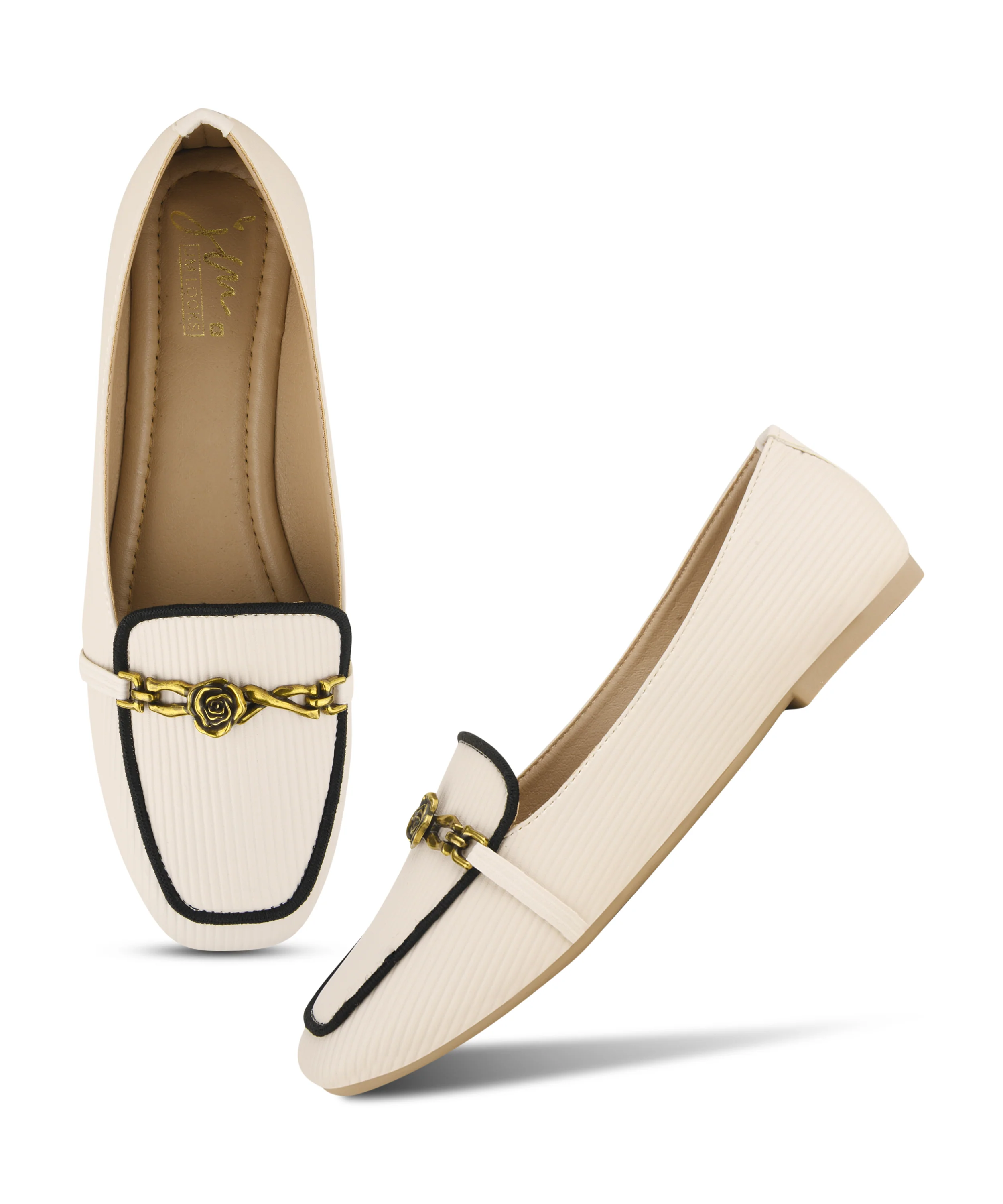 Textured Loafers with Chain Detail & Cushioned Sole - Image 12
