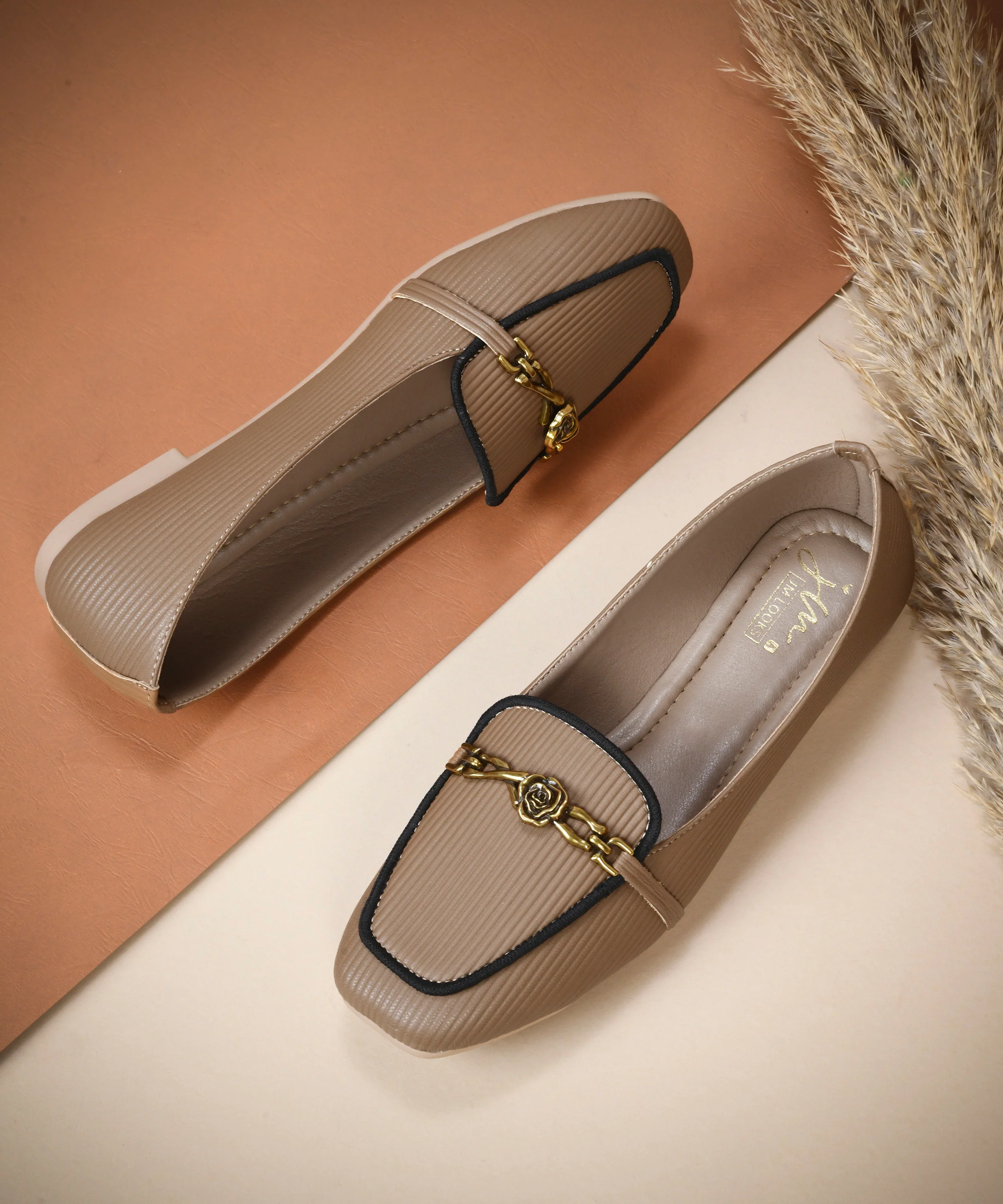 Textured Loafers with Chain Detail & Cushioned Sole - Image 13