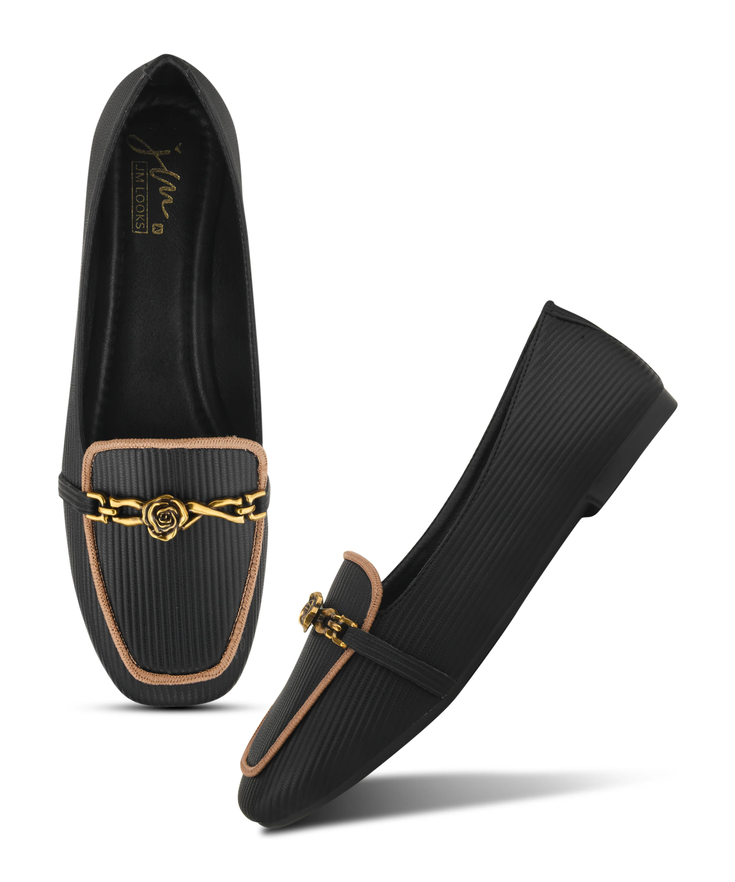 Textured Loafers with Chain Detail & Cushioned Sole - Image 6