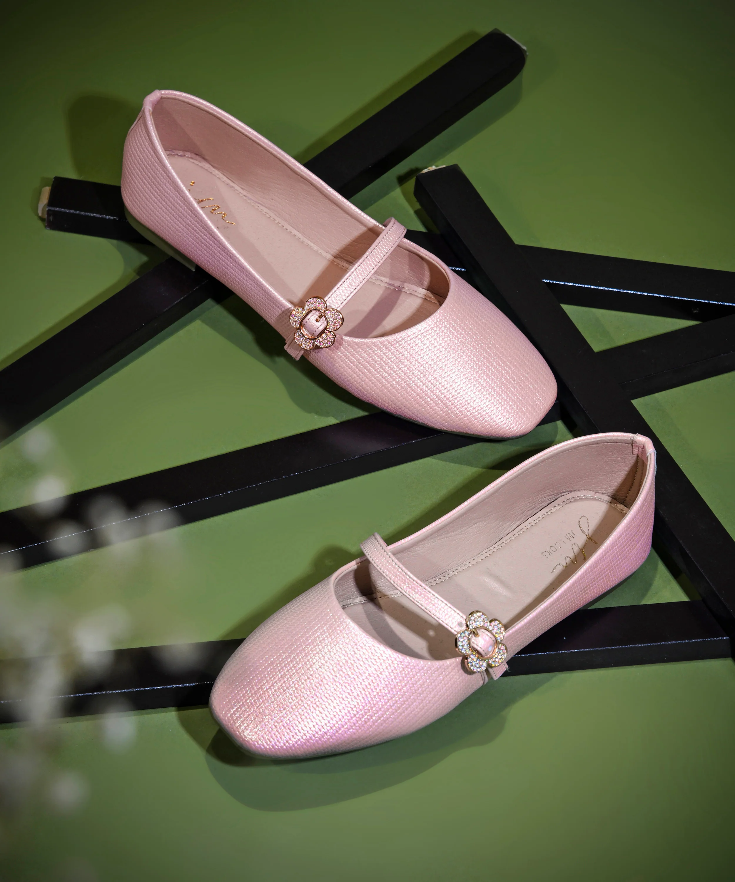 Textured Loafers with Flower Buckle Detail - Image 13