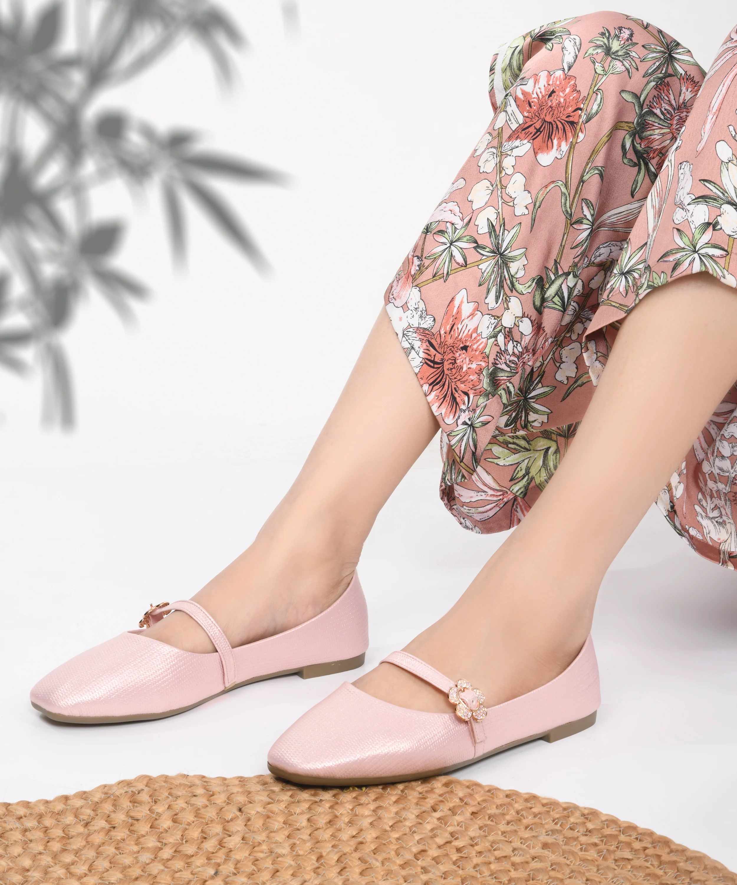 Textured Loafers with Flower Buckle Detail - Image 15