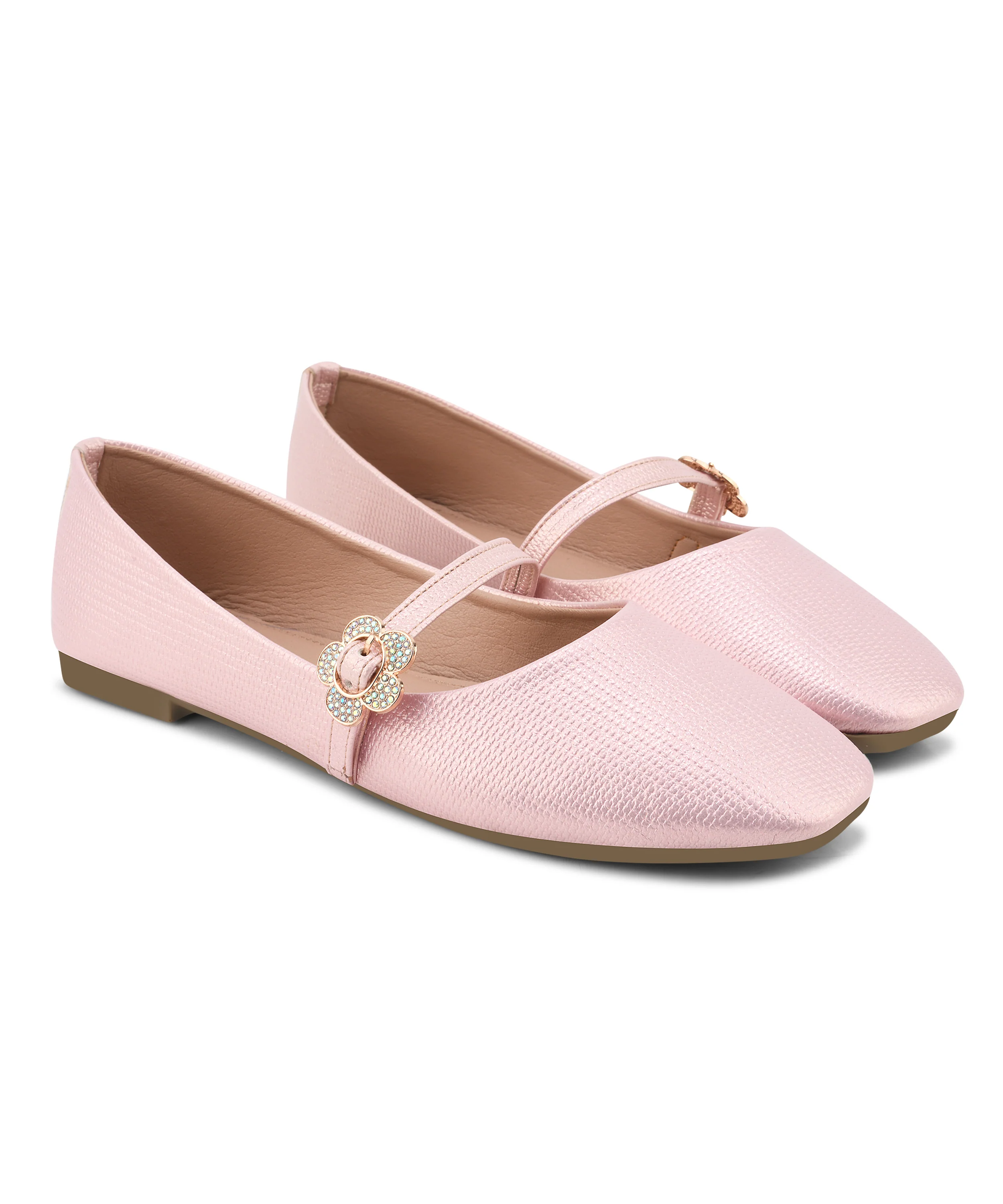 Textured Loafers with Flower Buckle Detail - Image 18