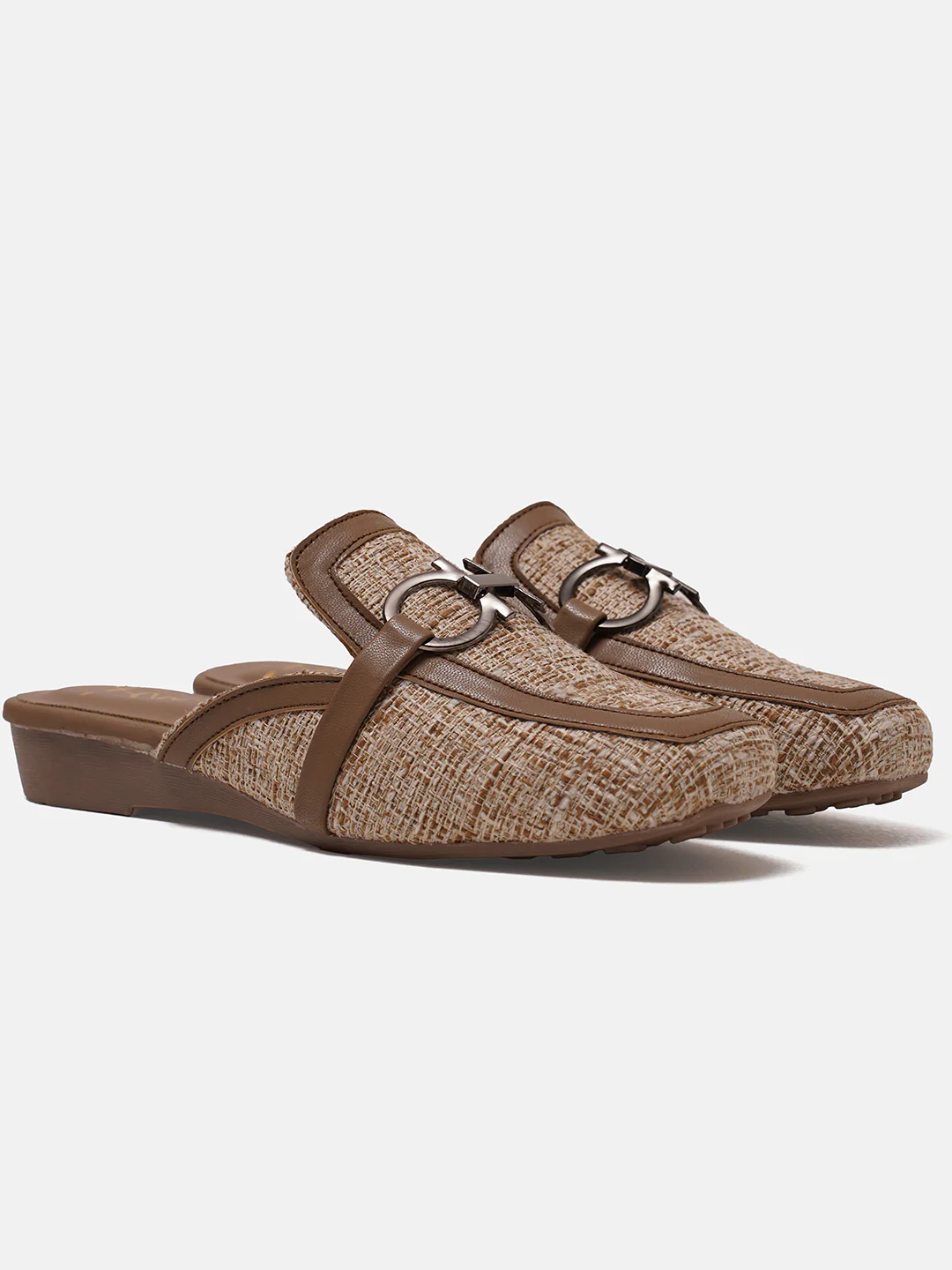 Textured Slip-On Loafers with Metal Accent - Image 3
