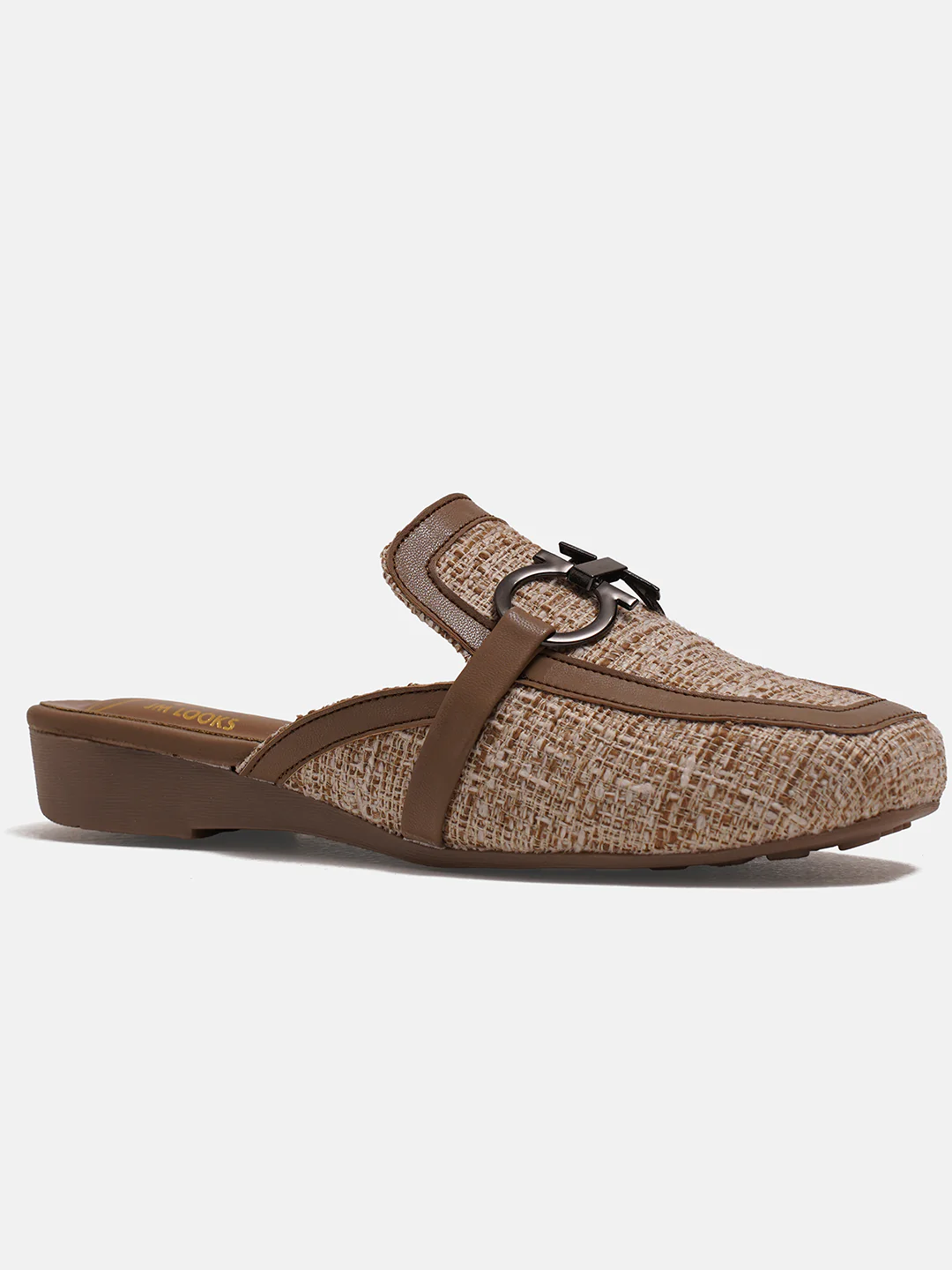 Textured Slip-On Loafers with Metal Accent - Image 6
