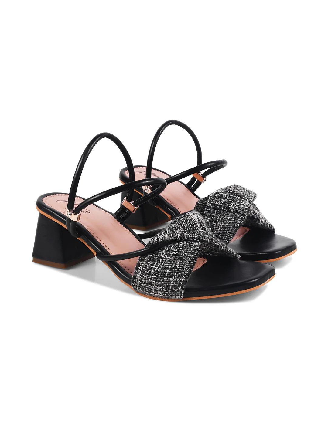 Textured Strap Block Heels - Image 12