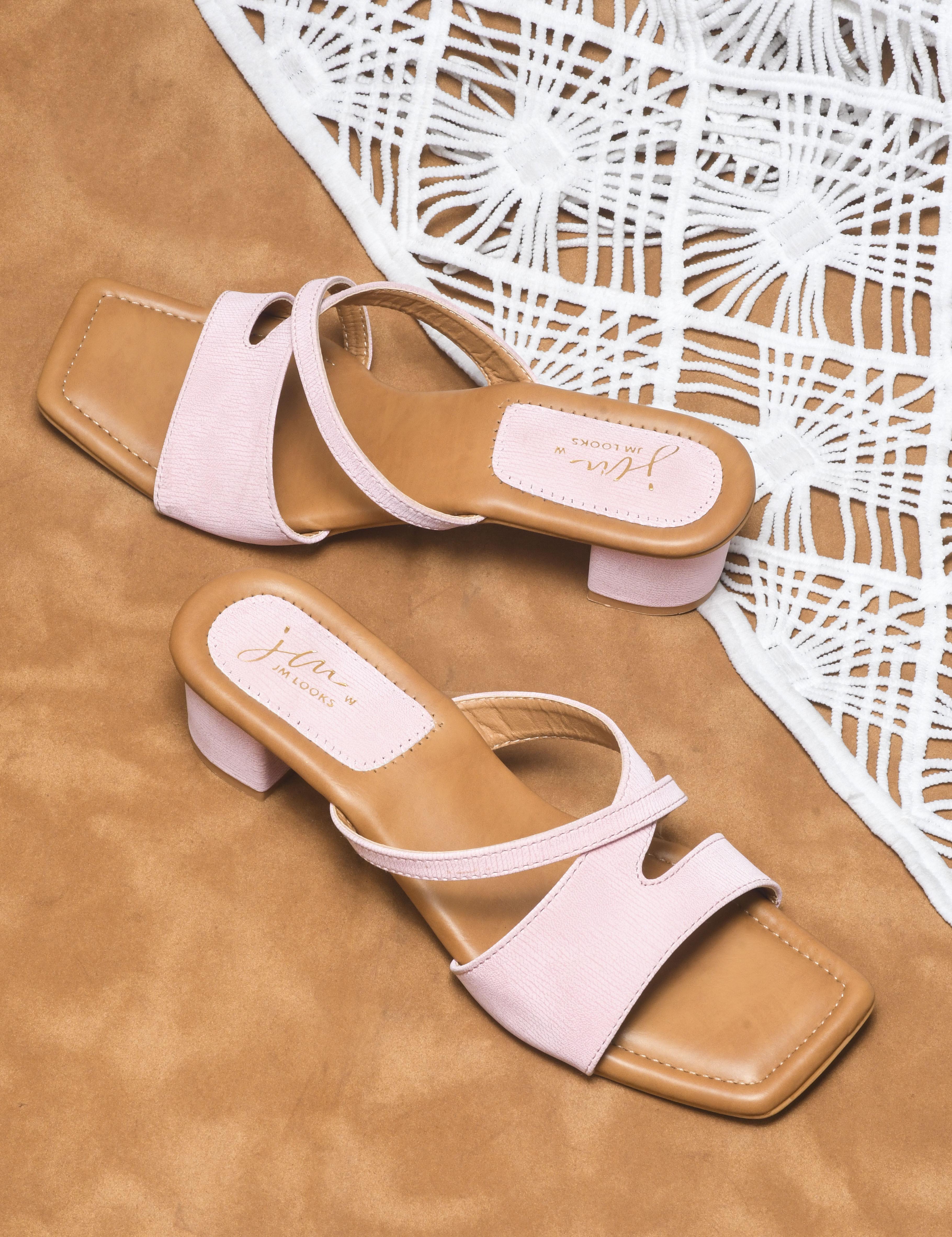Jm Looks Dual Strap Block Heel Slides - Image 13