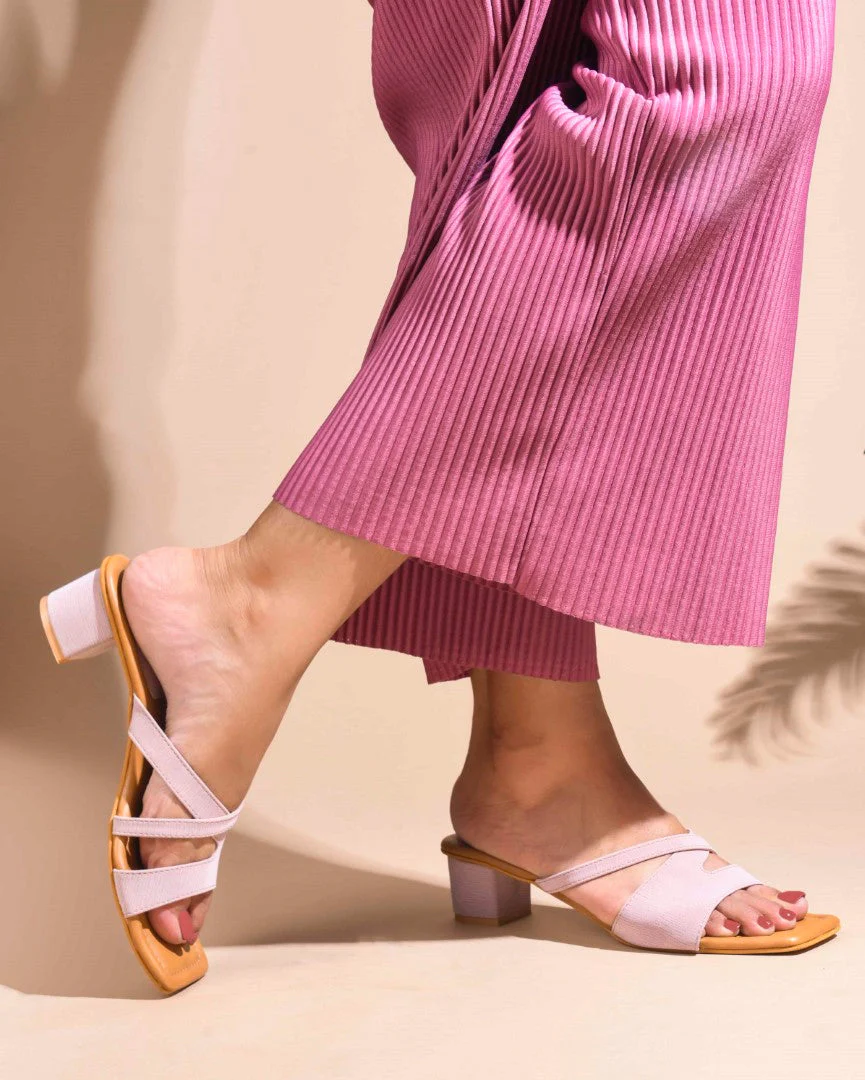 Jm Looks Dual Strap Block Heel Slides - Image 9