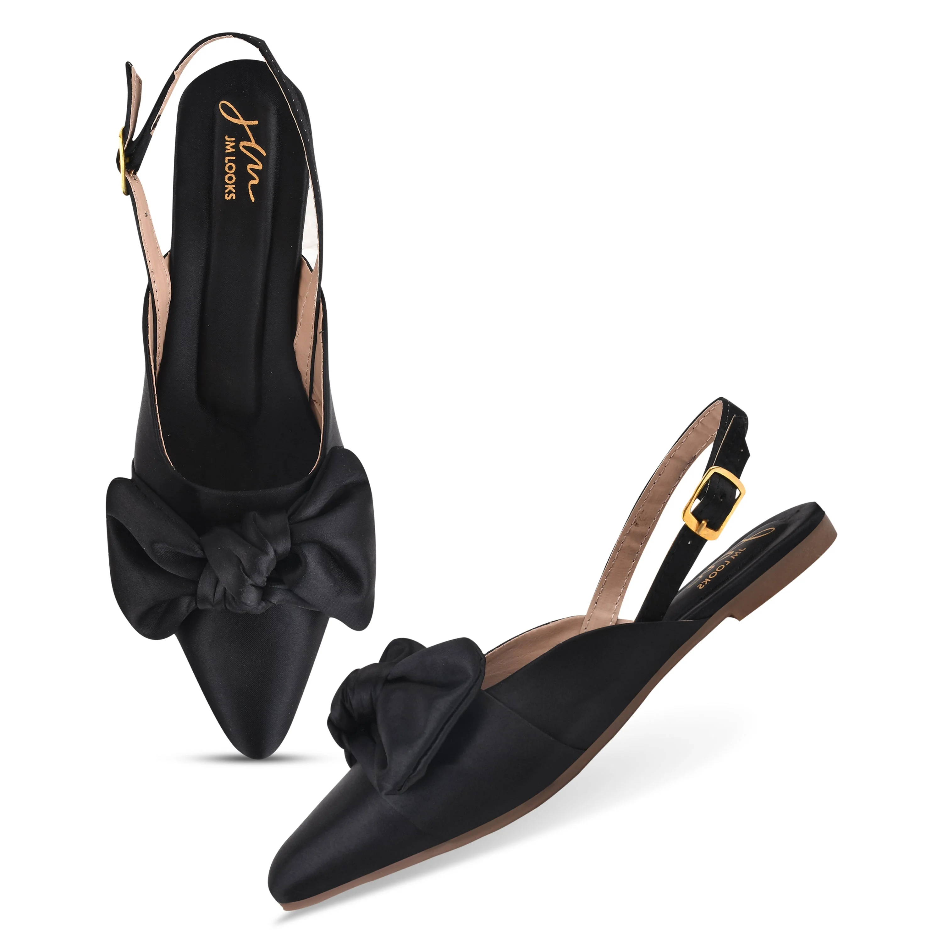 Jm Looks Bow Detail Slingback Flats for Women & Girls - Image 2