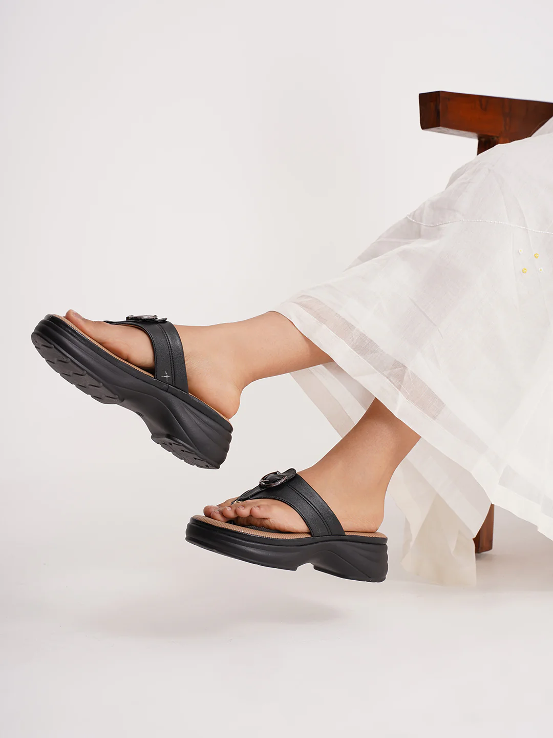 Thong Sandals with Cushioned Platform Sole - Image 10