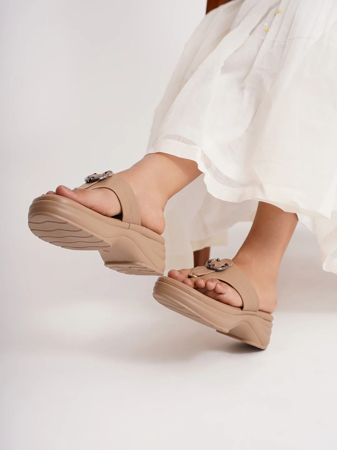 Thong Sandals with Cushioned Platform Sole - Image 4
