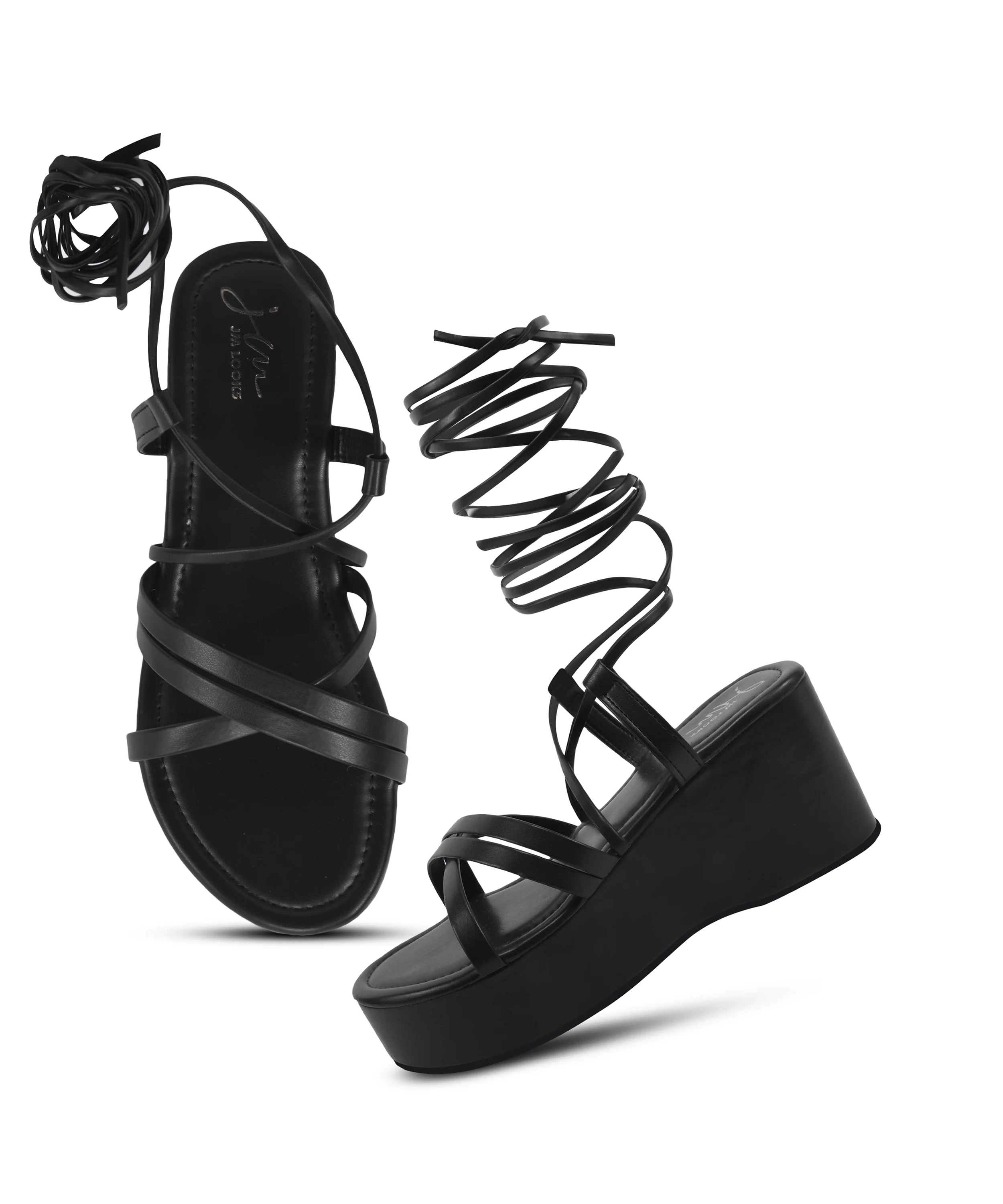 Tie-Up Strappy Platform Heels - Image 11
