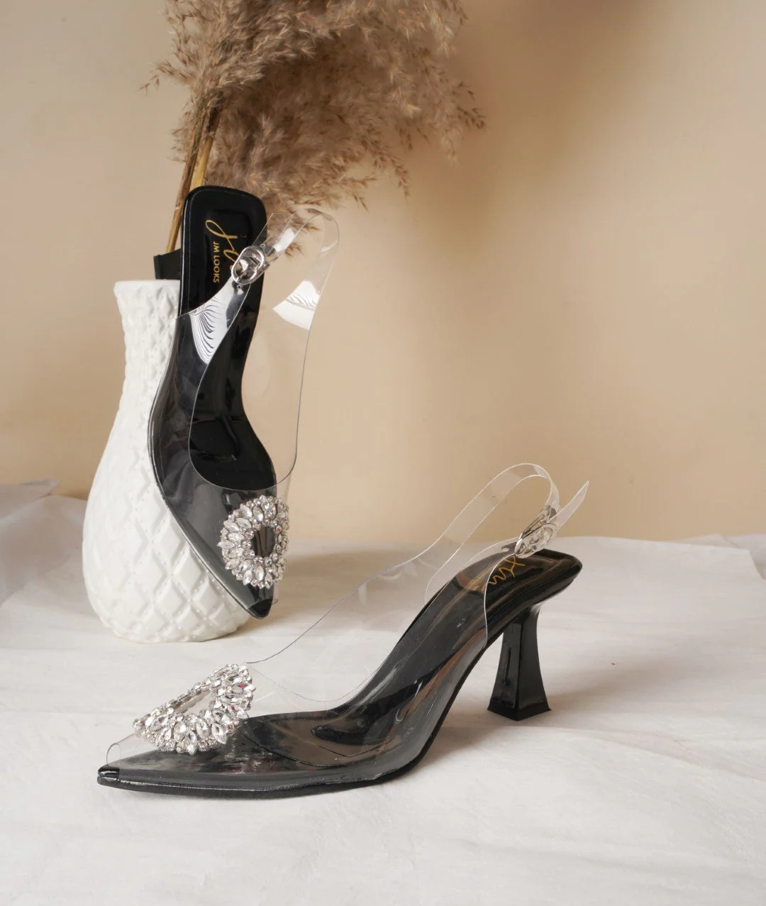 Transparent Heel with Ankle Strap