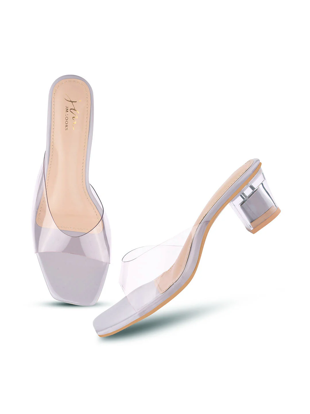 Jm Looks Women's Transparent Strap Block Heels - Image 11