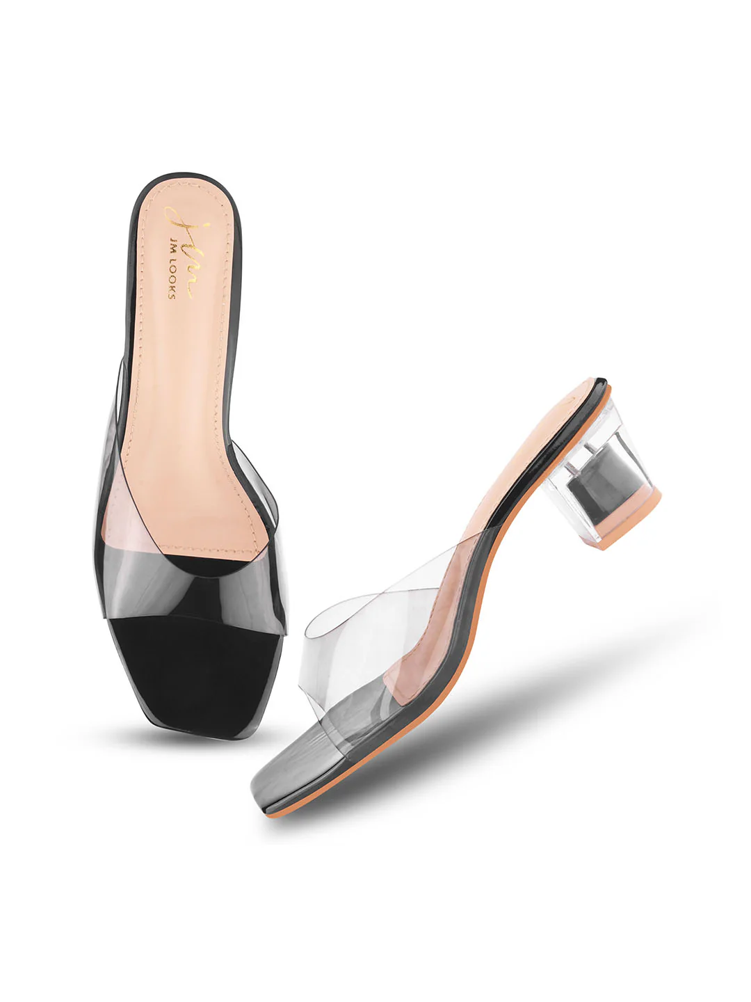 Jm Looks Women's Transparent Strap Block Heels - Image 5