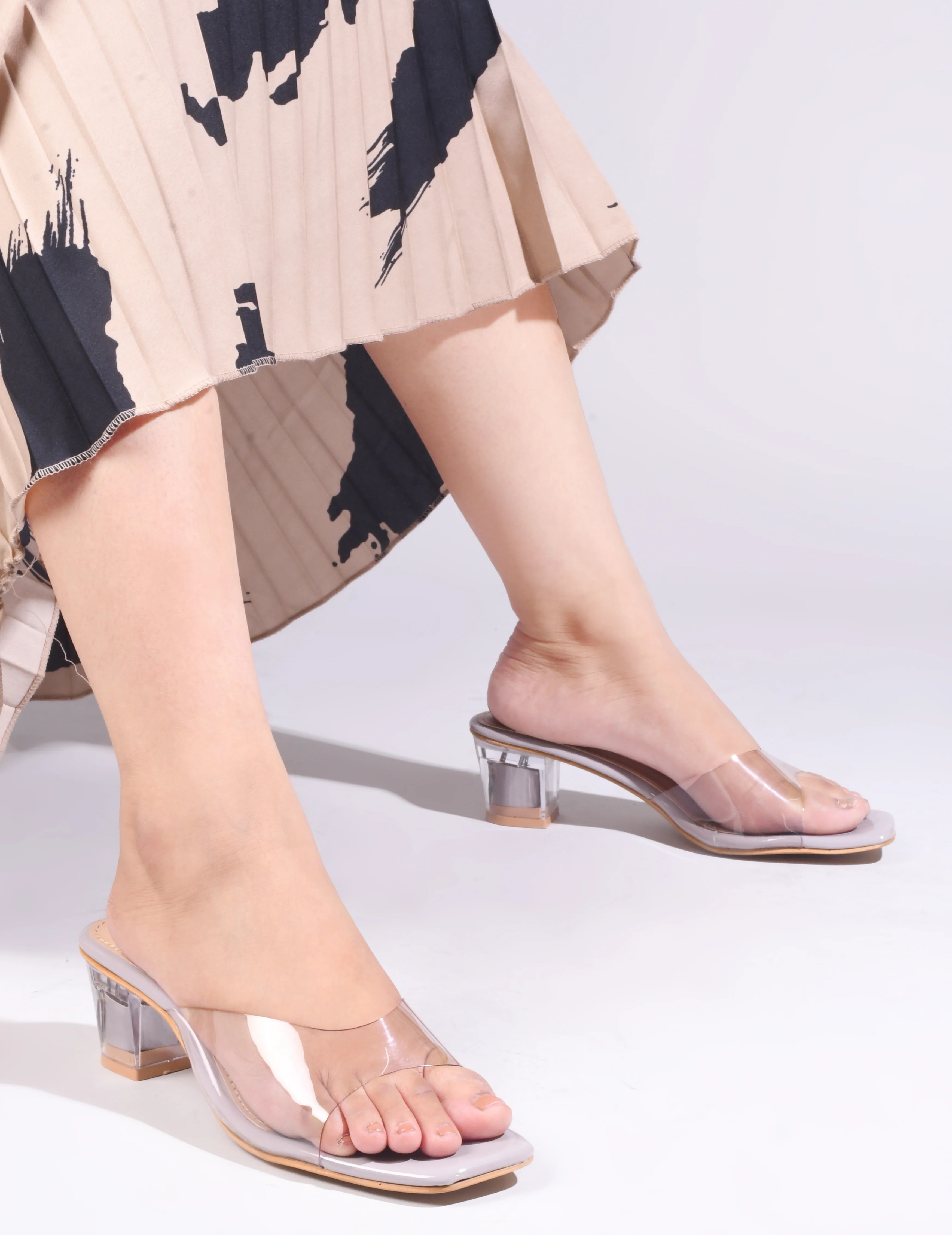 Jm Looks Women's Transparent Strap Block Heels - Image 7