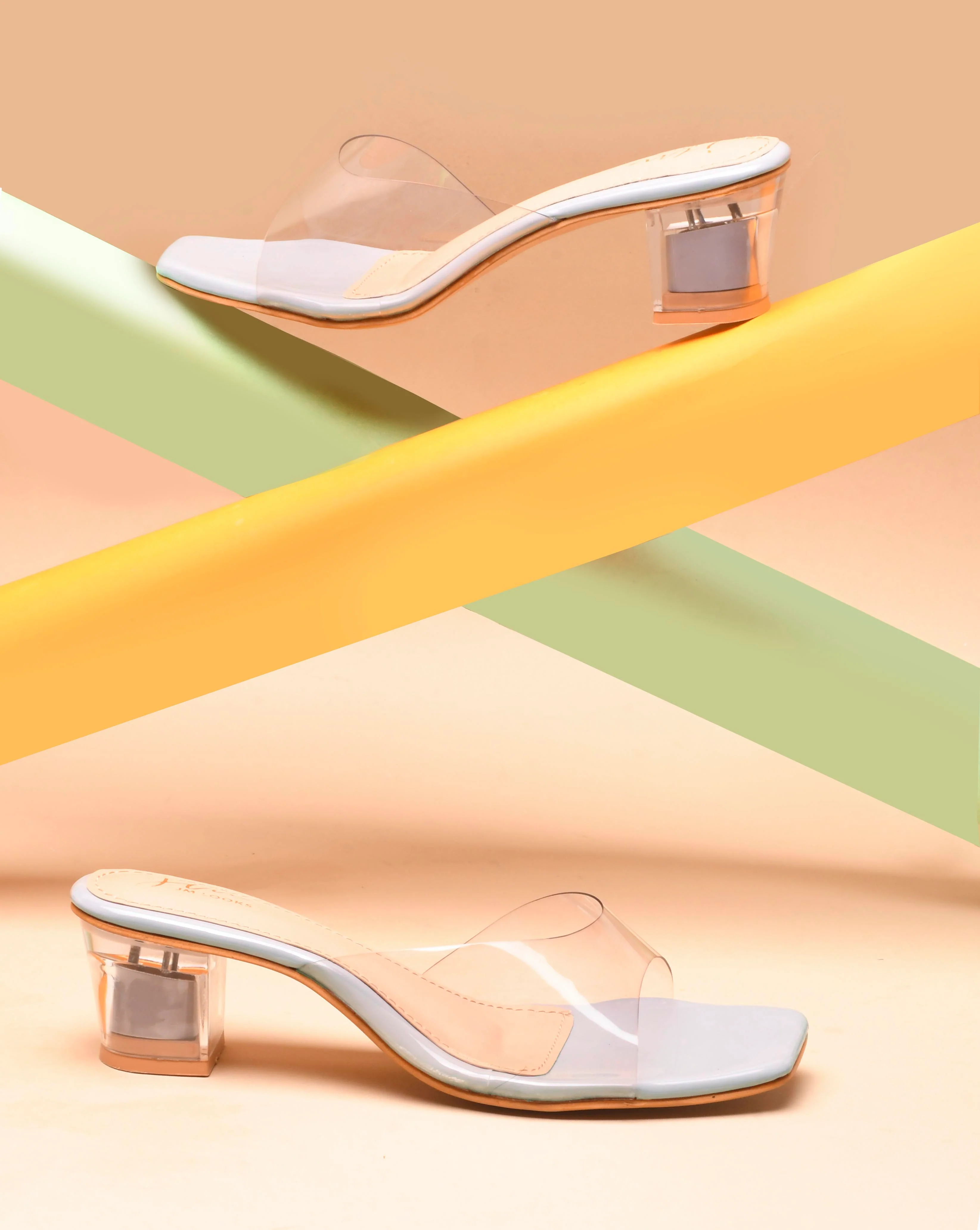 Jm Looks Women's Transparent Strap Block Heels - Image 8