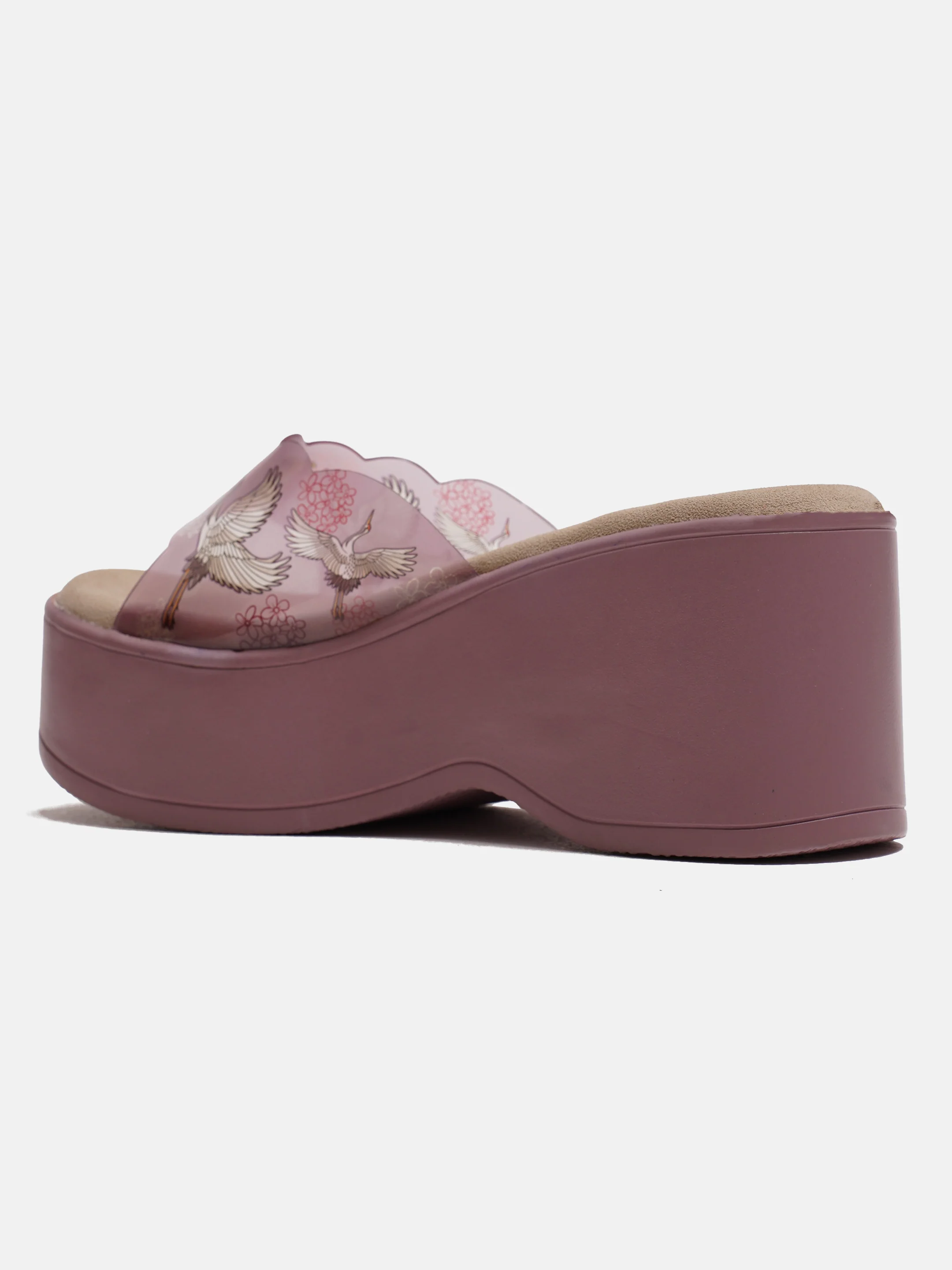 Transparent Strap Platform Wedge Slides - Image 15