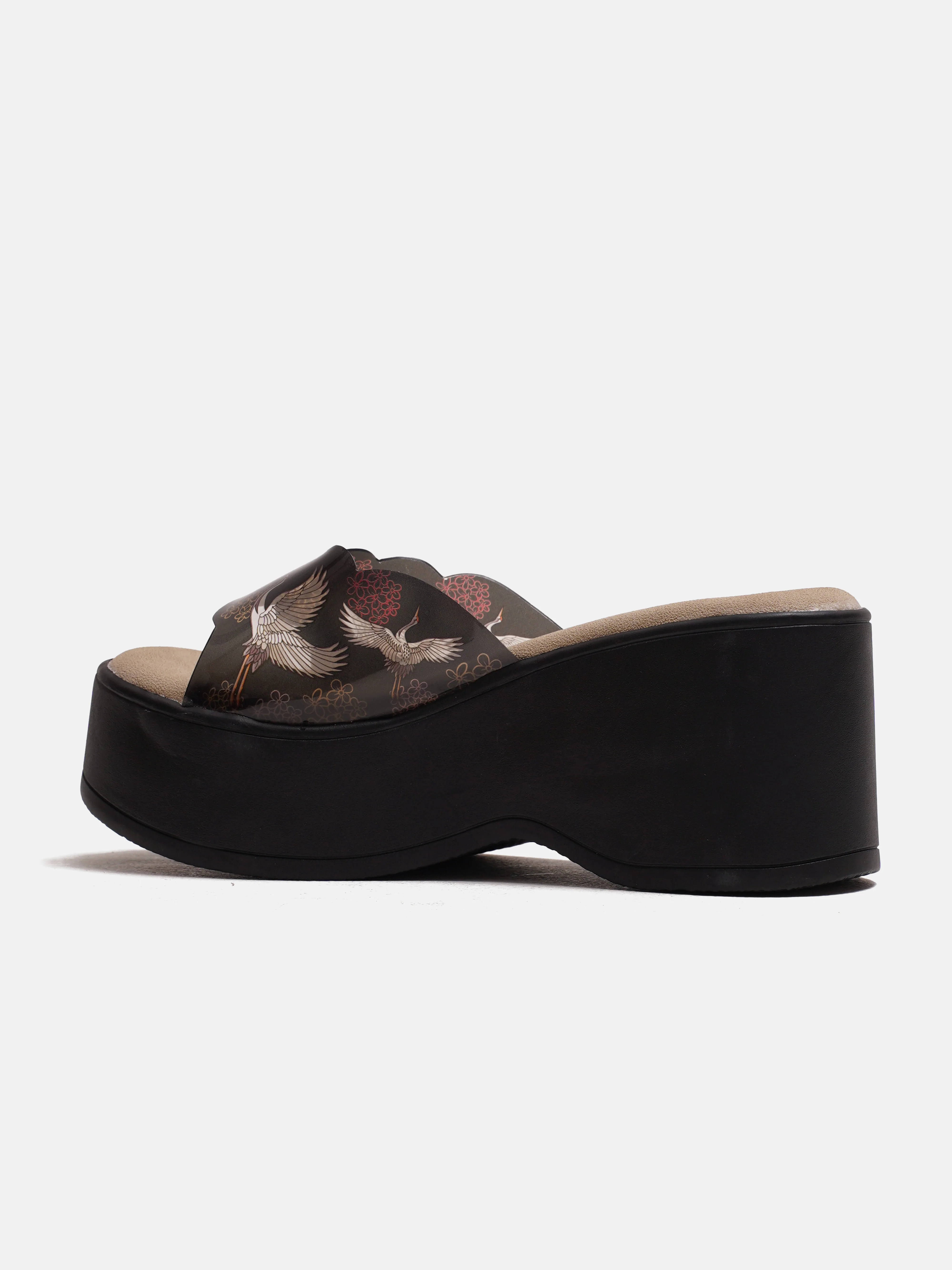 Transparent Strap Platform Wedge Slides - Image 17