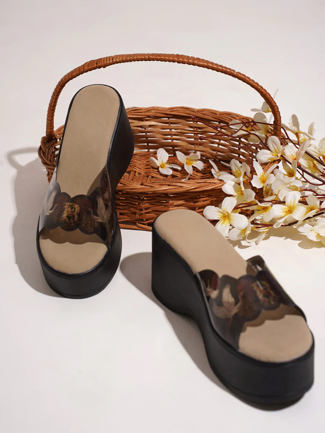 Transparent Strap Platform Wedge Slides - Image 2