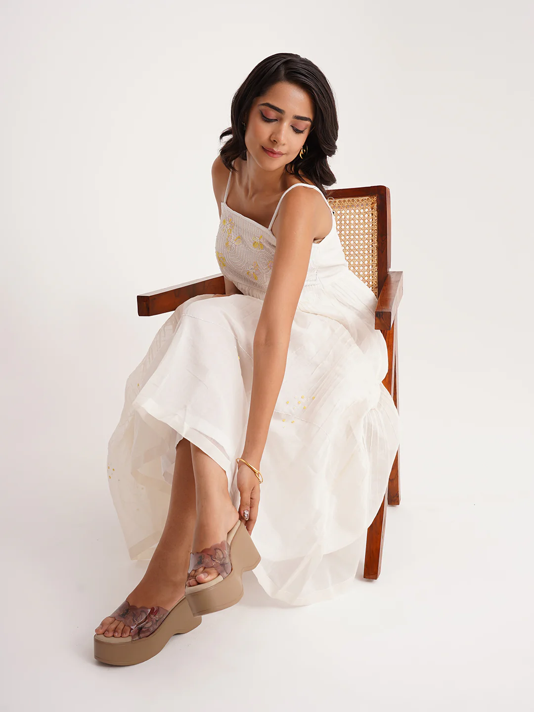 Transparent Strap Platform Wedge Slides - Image 6