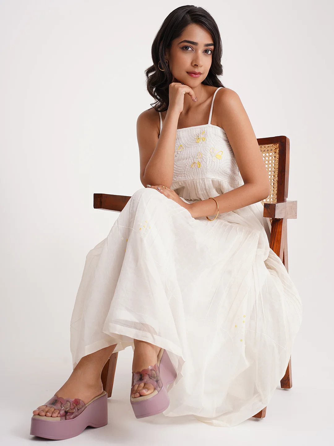 Transparent Strap Platform Wedge Slides - Image 9