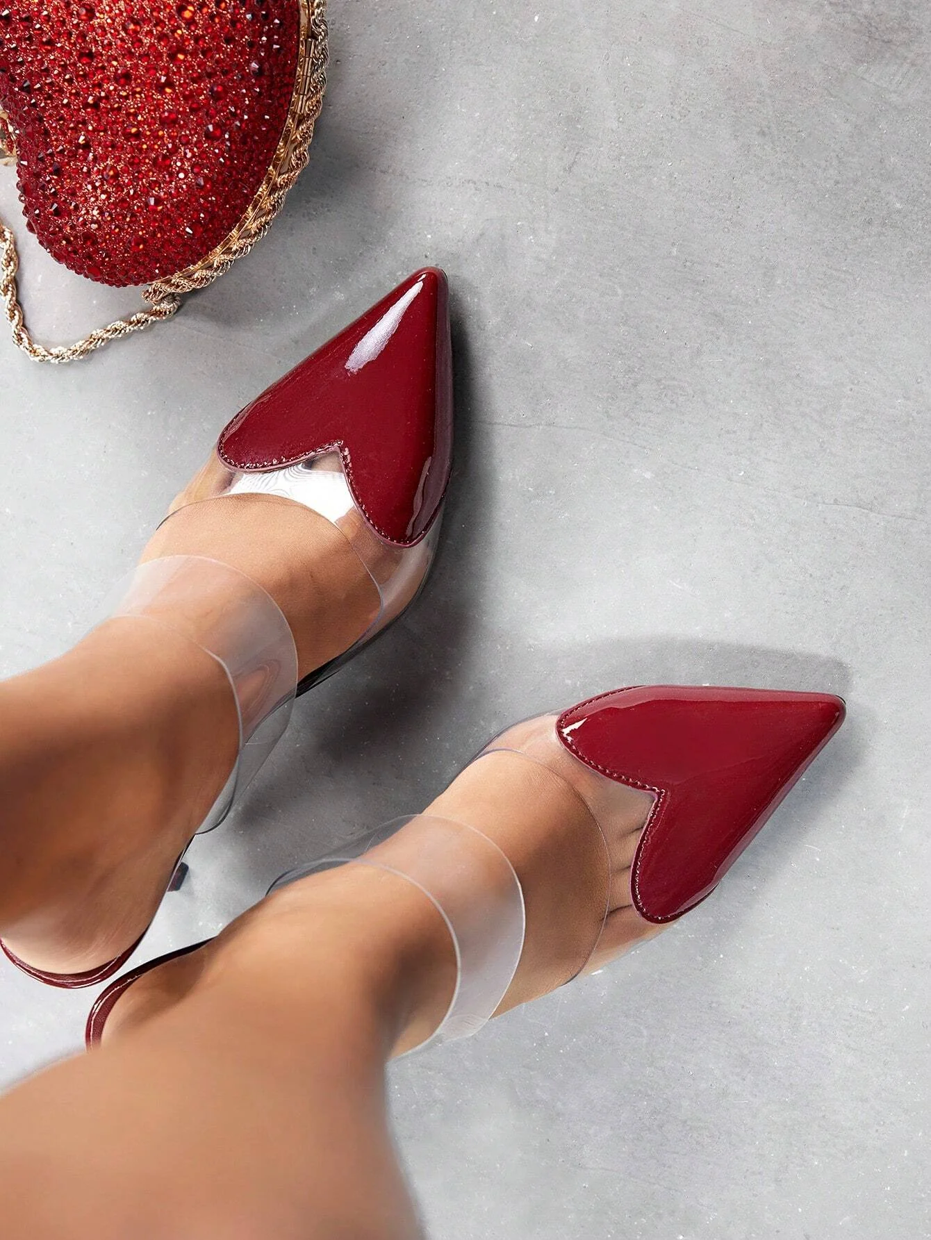 Jm Looks Heart-Toe Transparent Mule Heels - Image 3