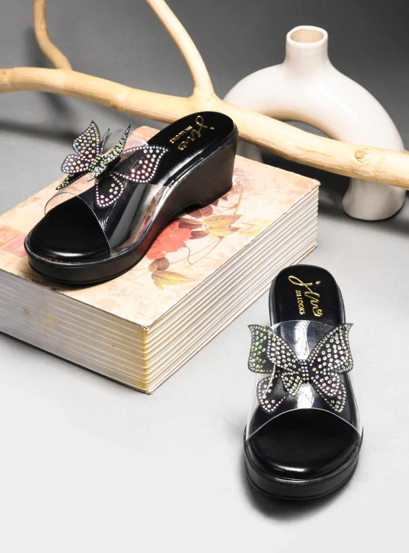 Jm Looks Butterfly Platform Slip-On Sandals for Women & Girls - Image 10