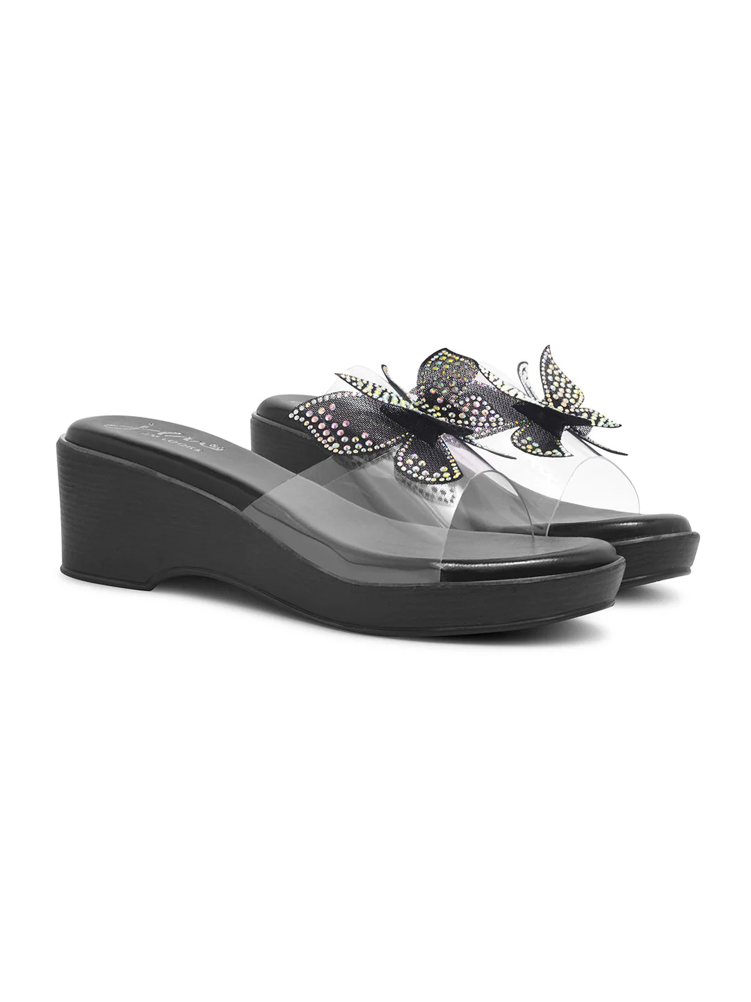 Jm Looks Butterfly Platform Slip-On Sandals for Women & Girls - Image 11