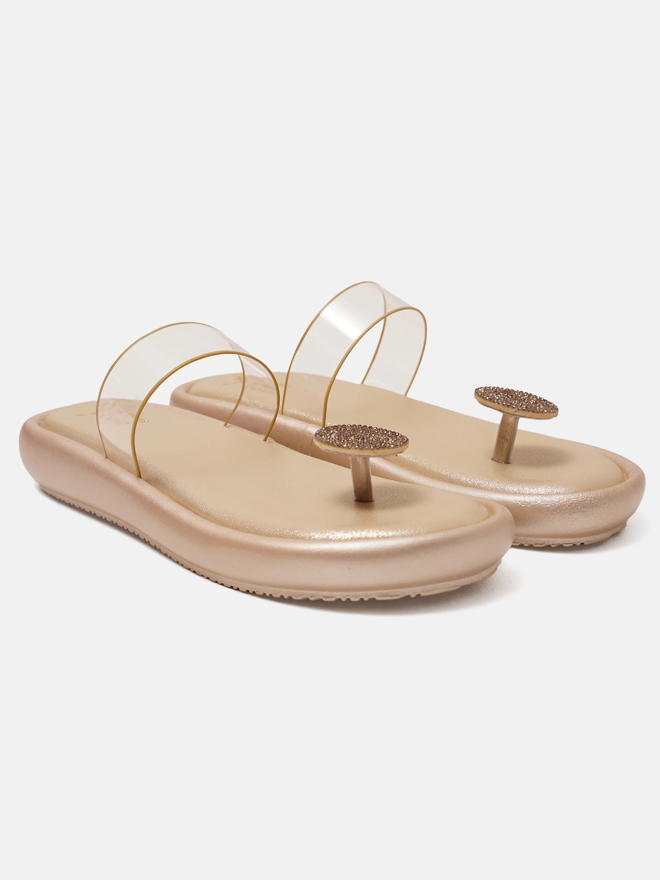 Transparent Strap Toe-Ring Slides with Cushioned Footbed - Image 17