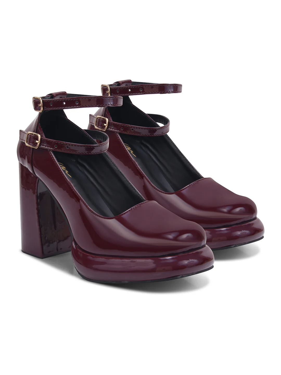 Trendy Double-Strap Block Heel Pumps - Image 13