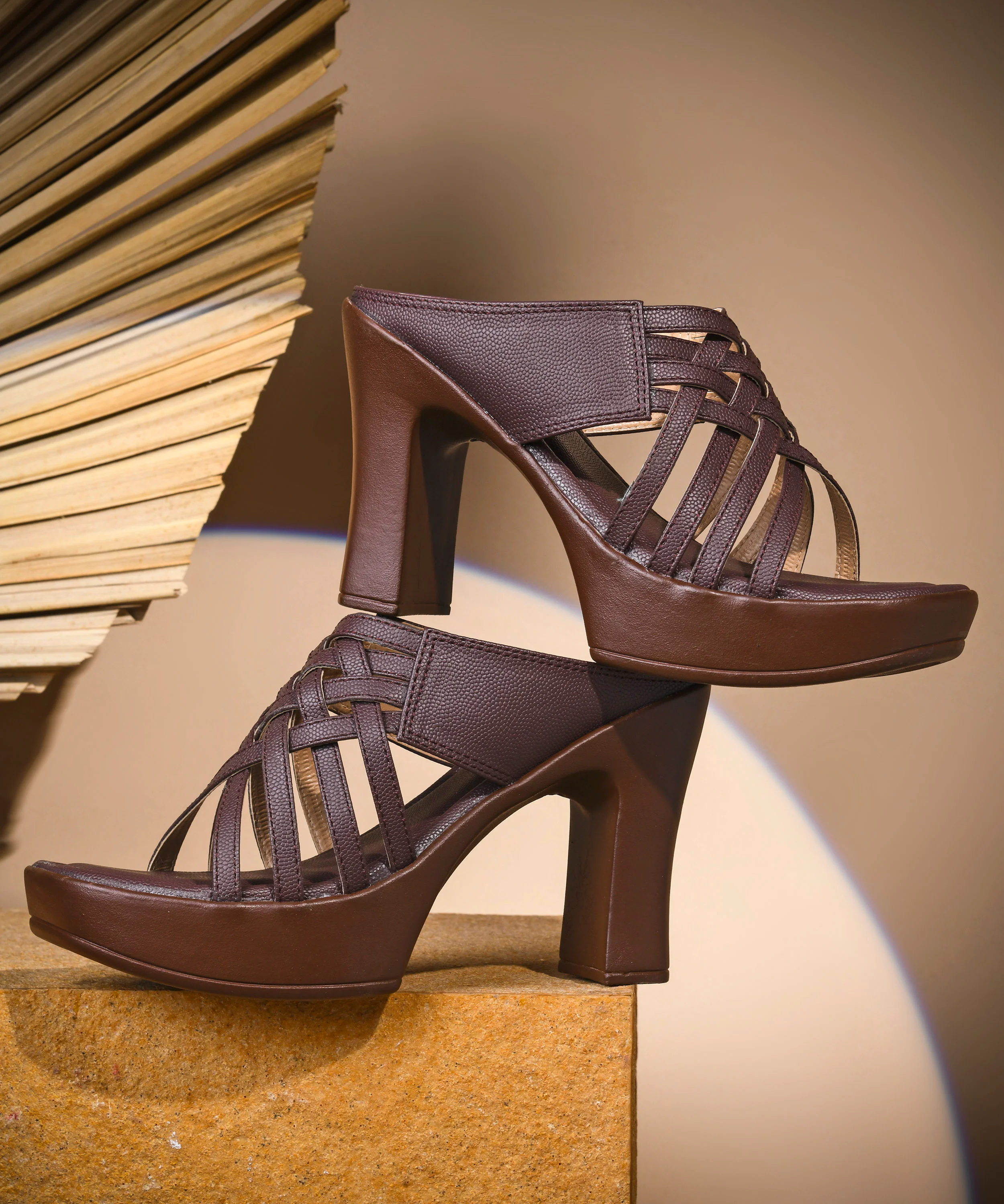 Trendy Multi-Strap Platform Heels - Image 10