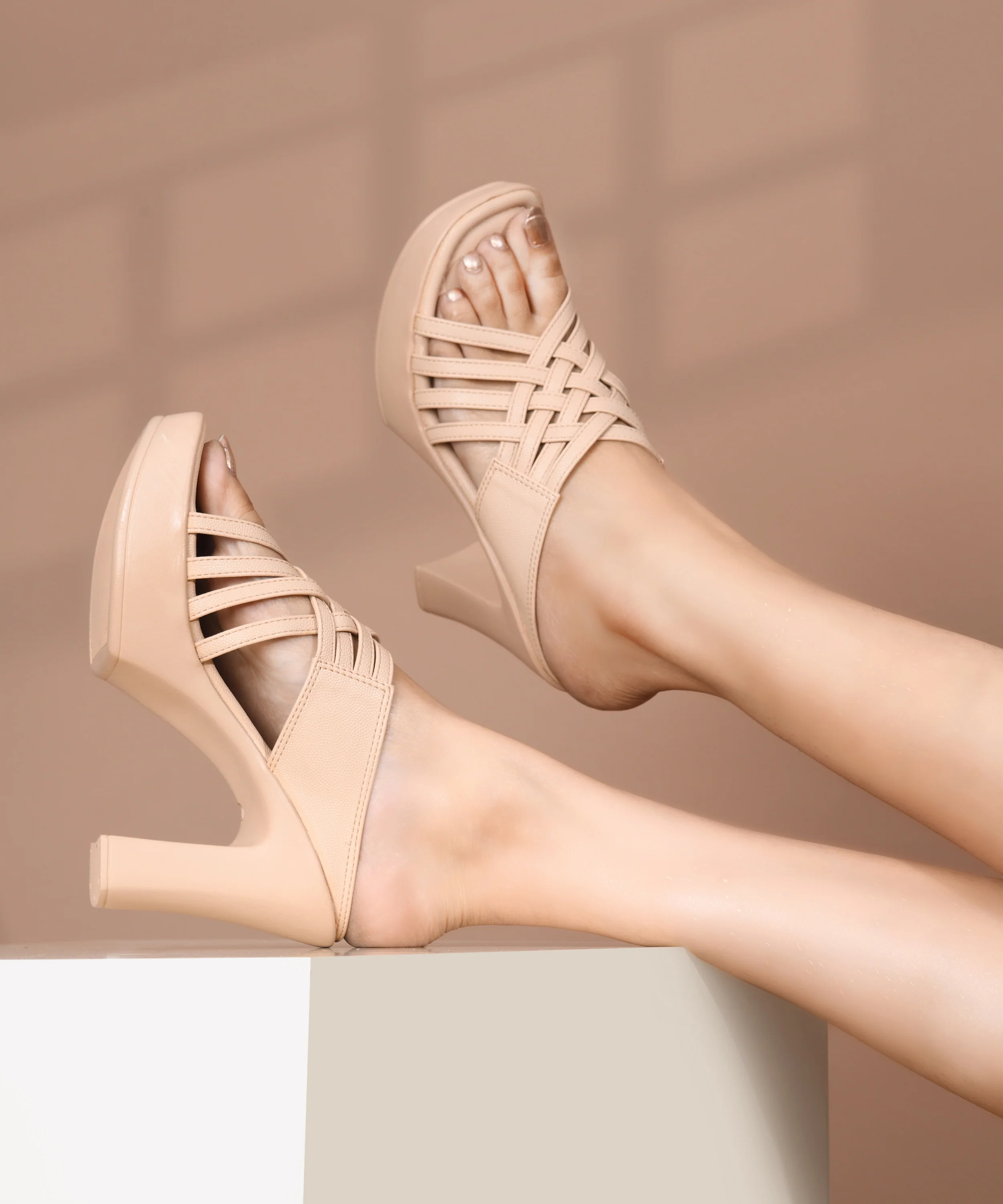 Trendy Multi-Strap Platform Heels - Image 14