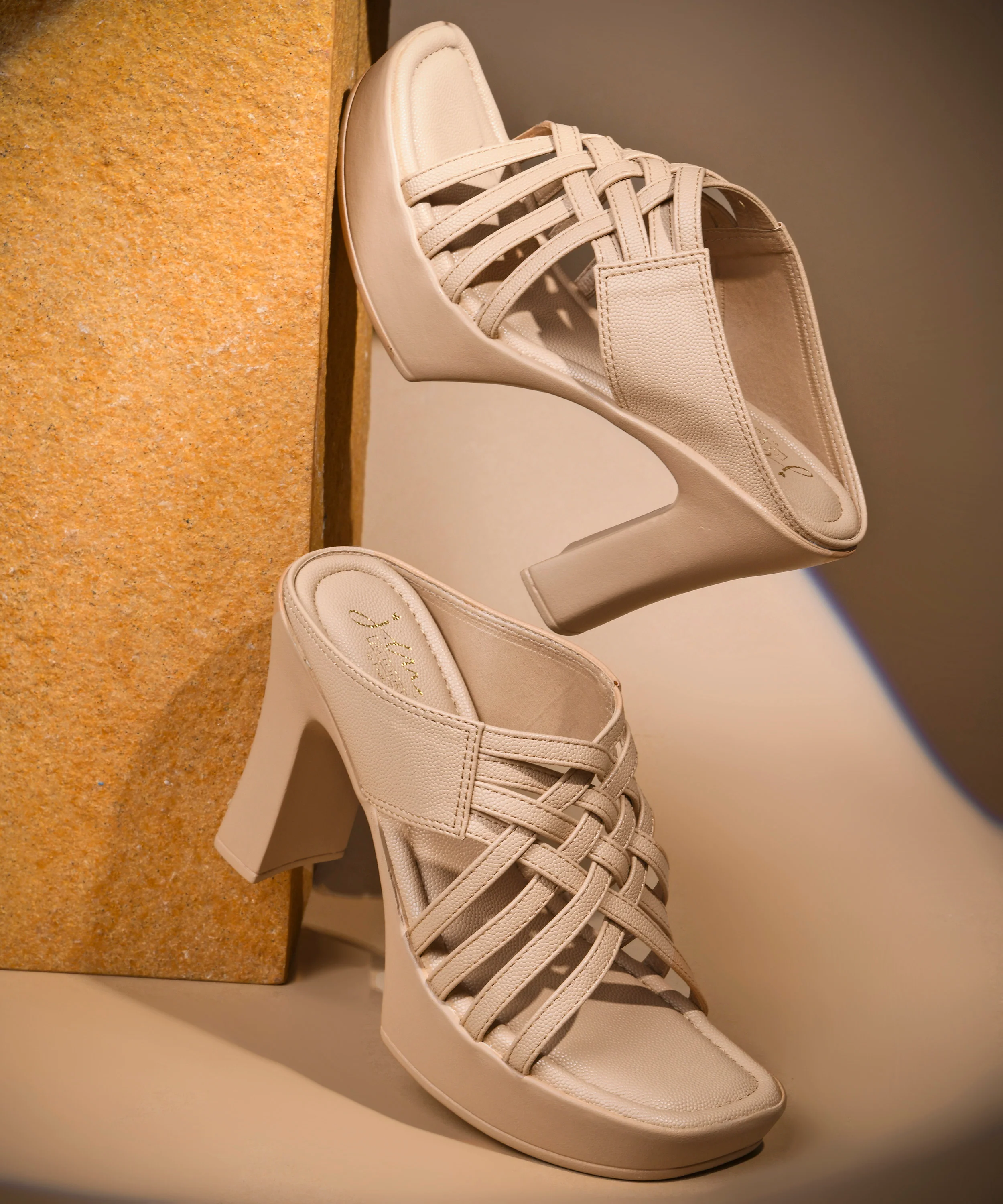 Trendy Multi-Strap Platform Heels - Image 16