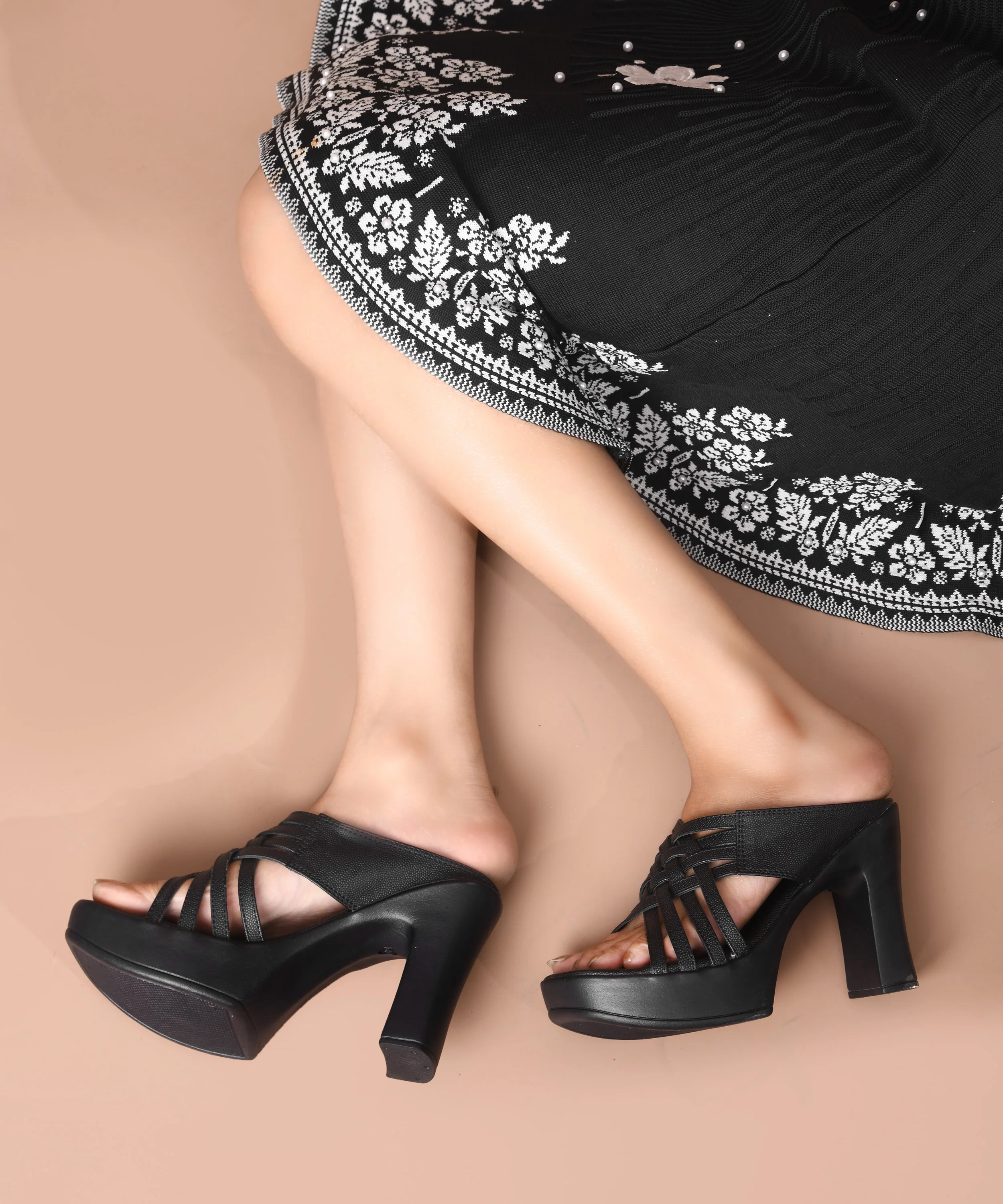 Trendy Multi-Strap Platform Heels - Image 2