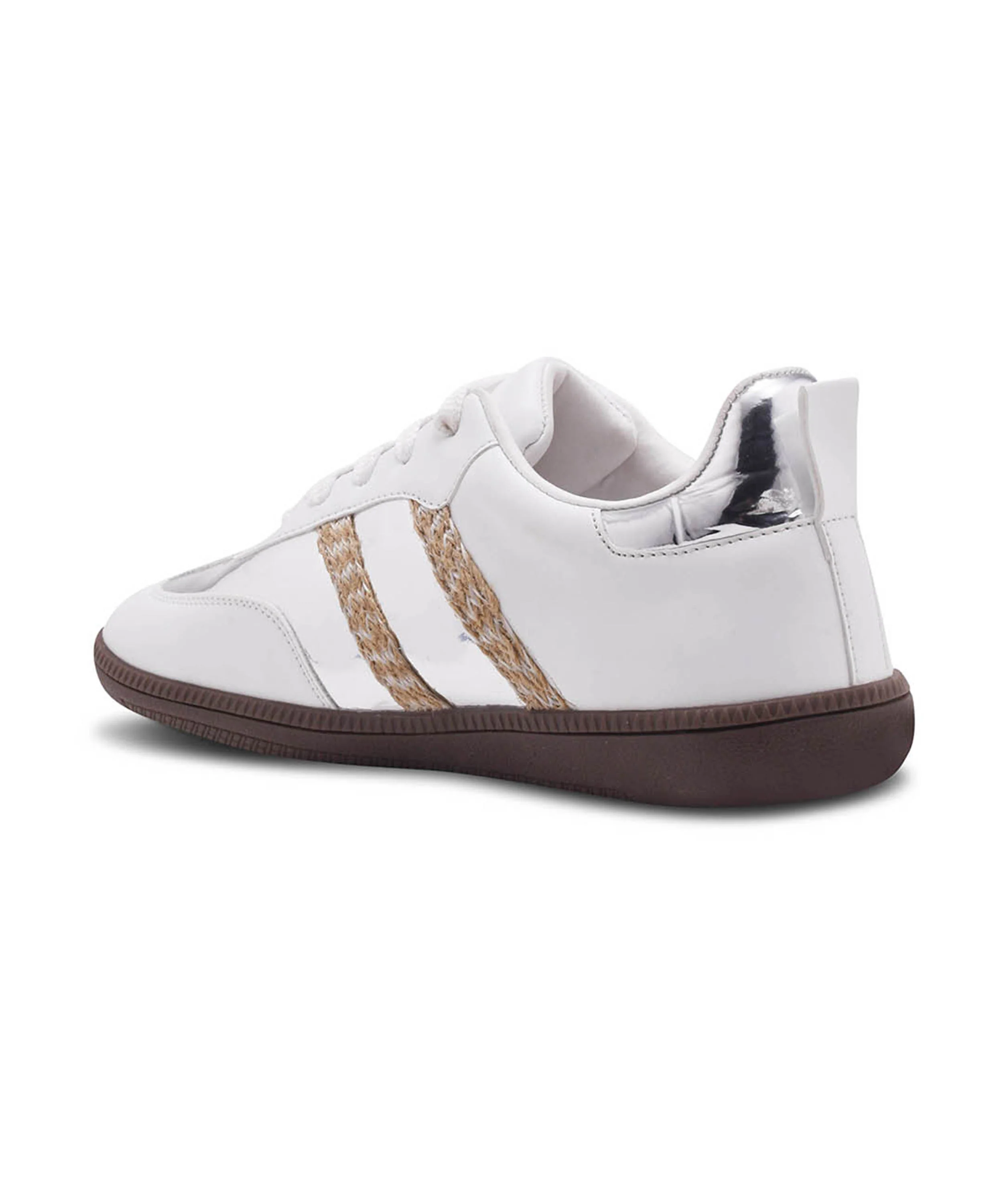 Trendy Sneakers with Metallic Panels & Braided Detailing - Image 9