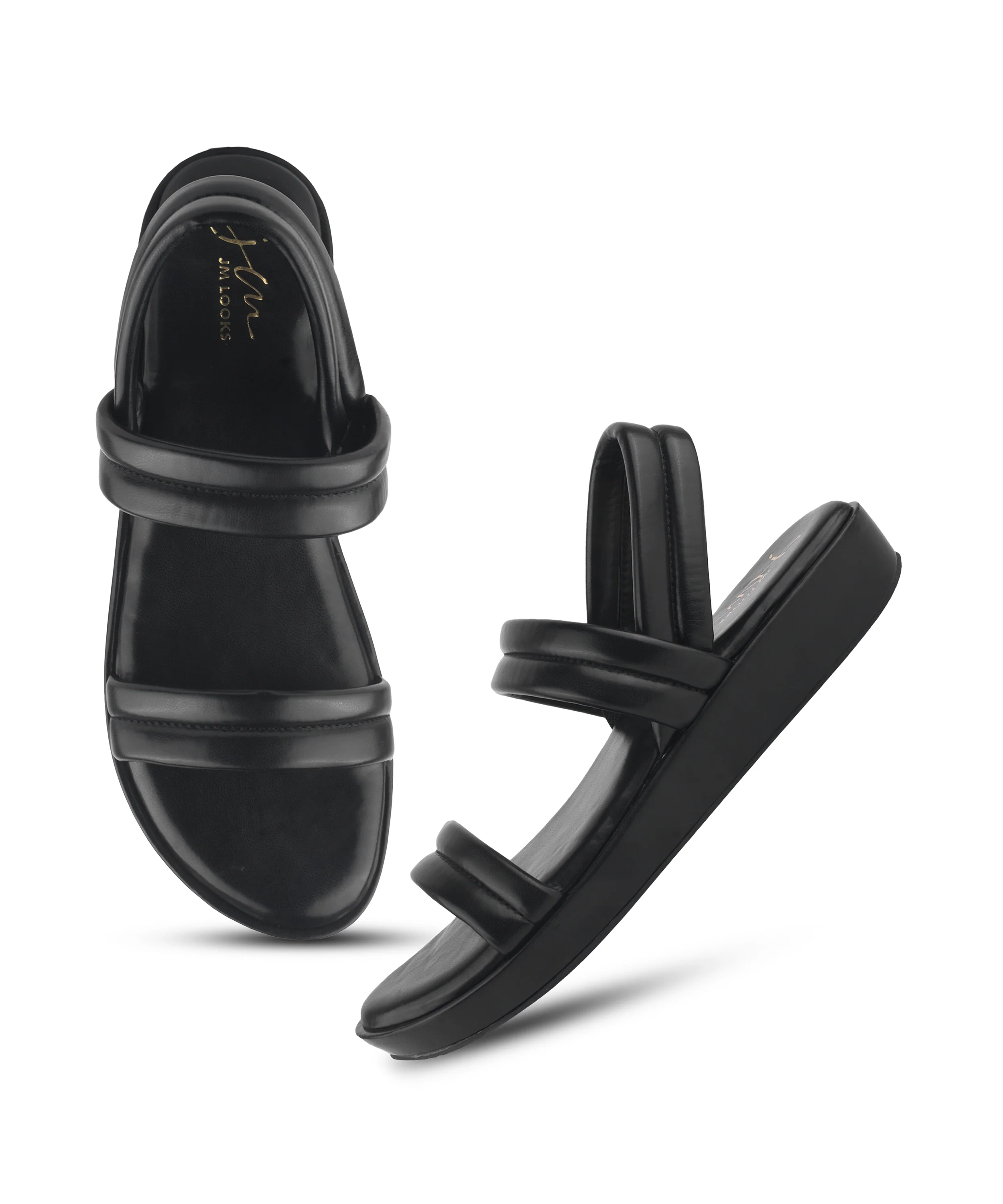 Triple-Strap Flat Sandals with Soft Sole - Image 8