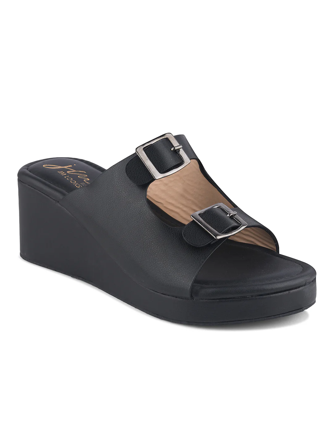 Twin Buckle Wedge Sandals - Image 7