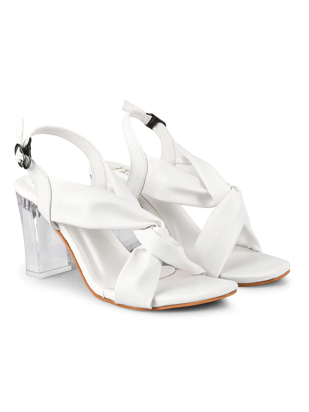 Jm Looks Women's Twisted Strap Clear Heel Sandals - Image 11