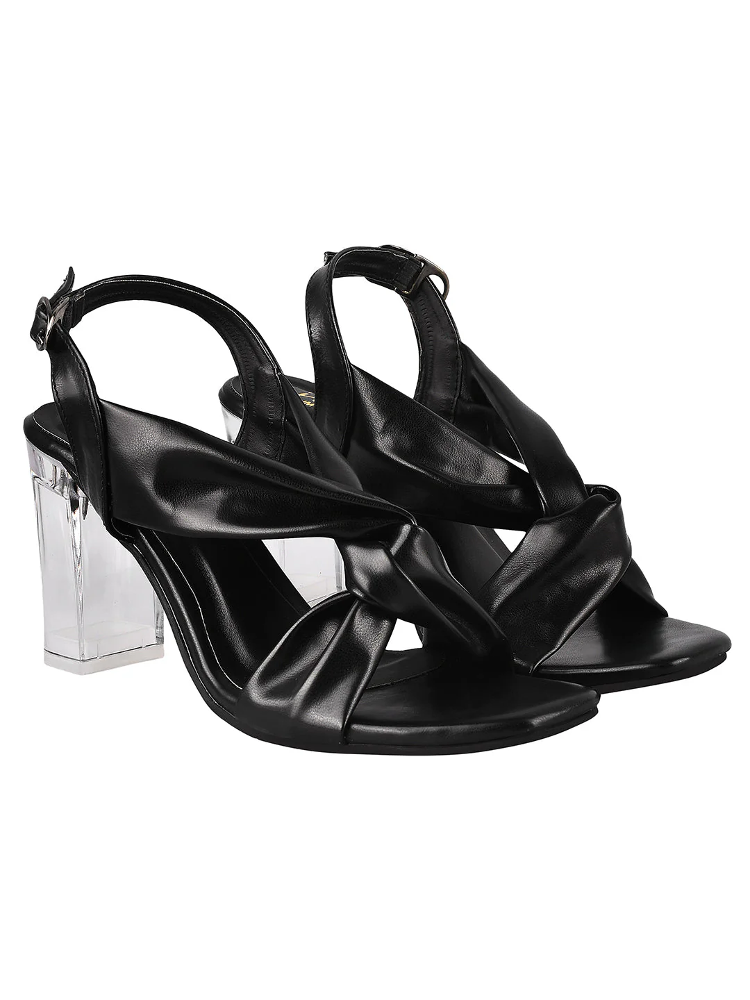 Jm Looks Women's Twisted Strap Clear Heel Sandals - Image 5