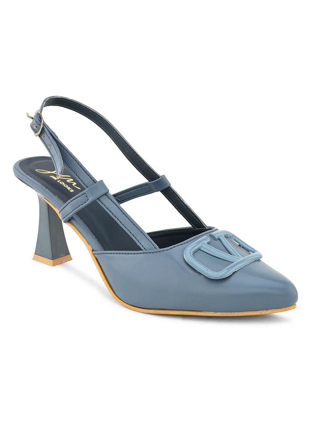 Typographic Applique Slingback Kitten Heels - Image 13
