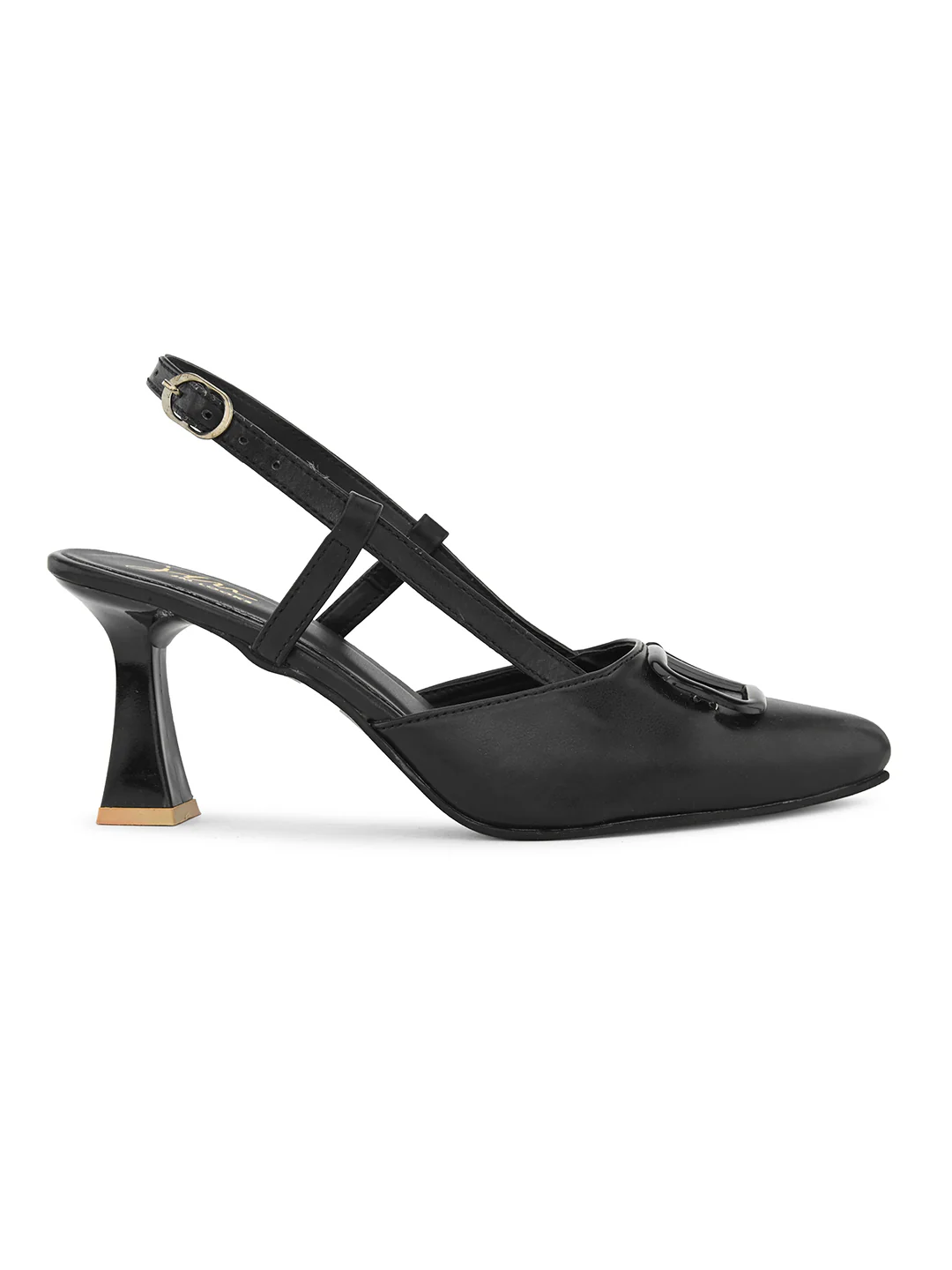 Typographic Applique Slingback Kitten Heels - Image 6
