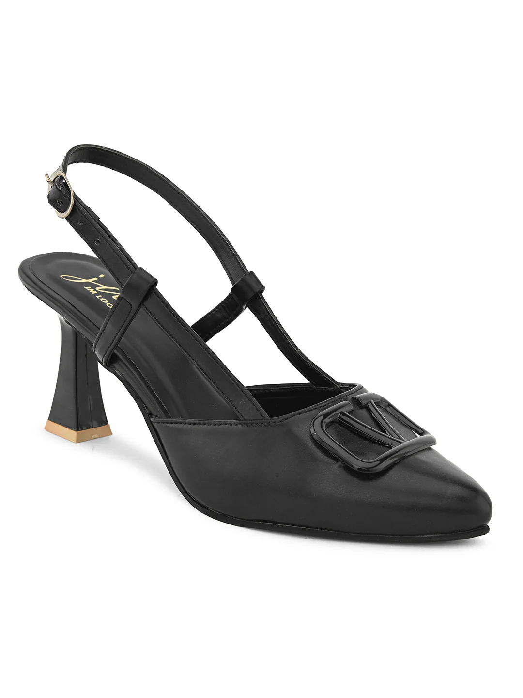Typographic Applique Slingback Kitten Heels - Image 7