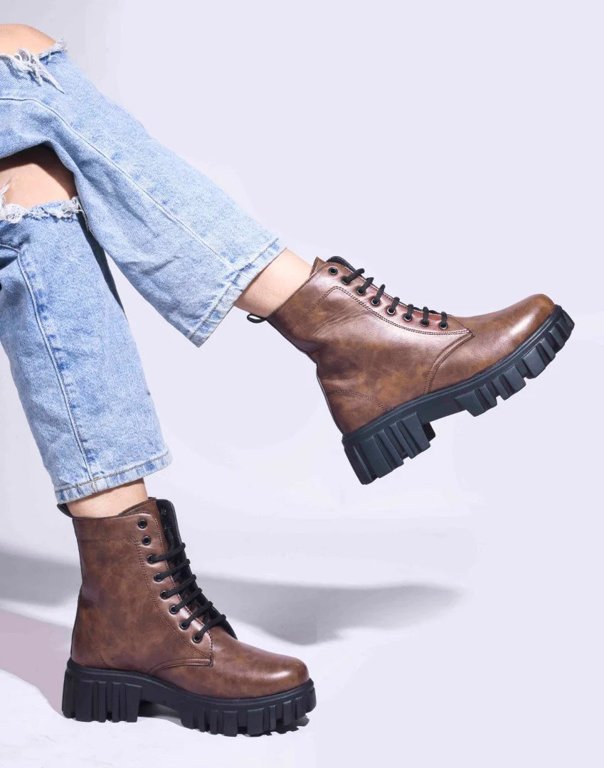 Jm Looks Rugged Lace-Up Combat Boots for Women & Girls - Image 10