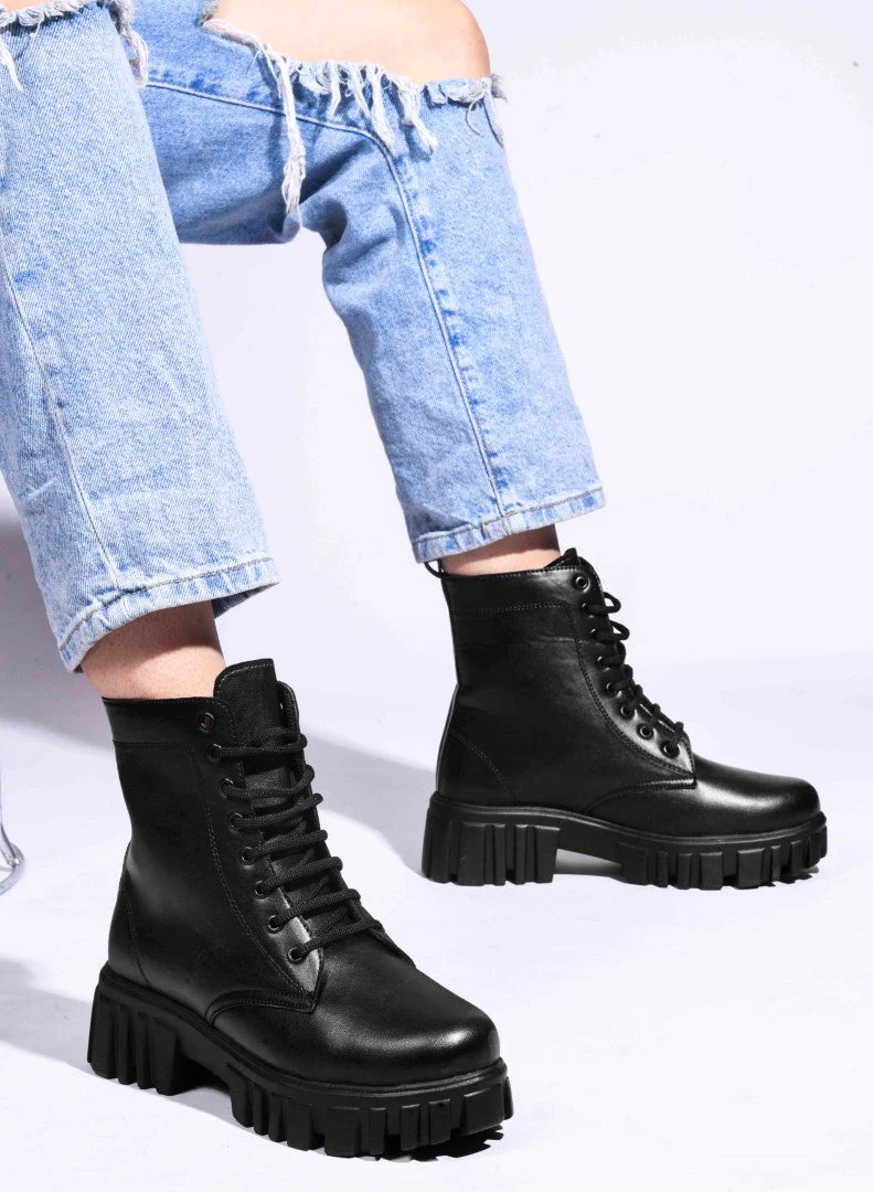 Jm Looks Rugged Lace-Up Combat Boots for Women & Girls - Image 3