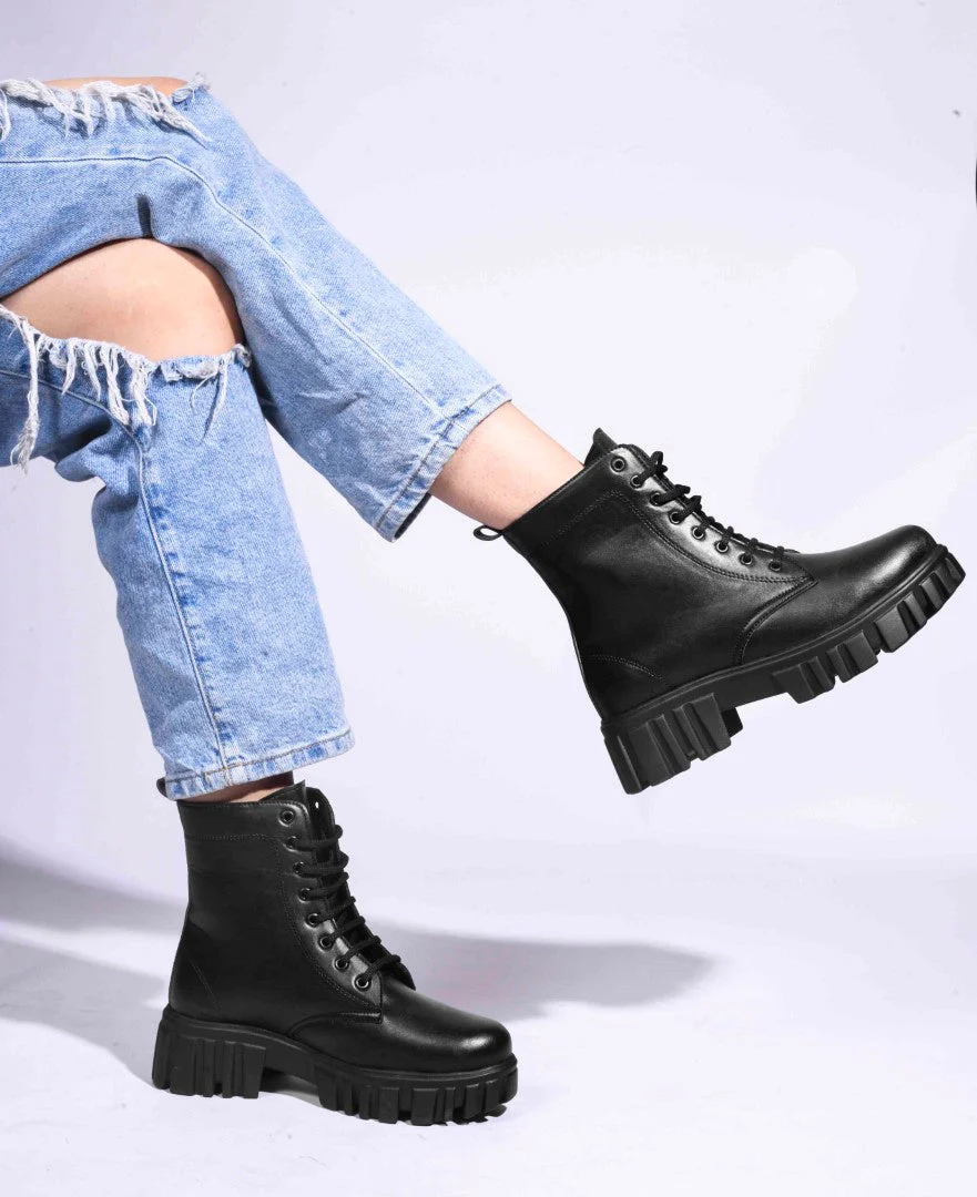 Jm Looks Rugged Lace-Up Combat Boots for Women & Girls - Image 5