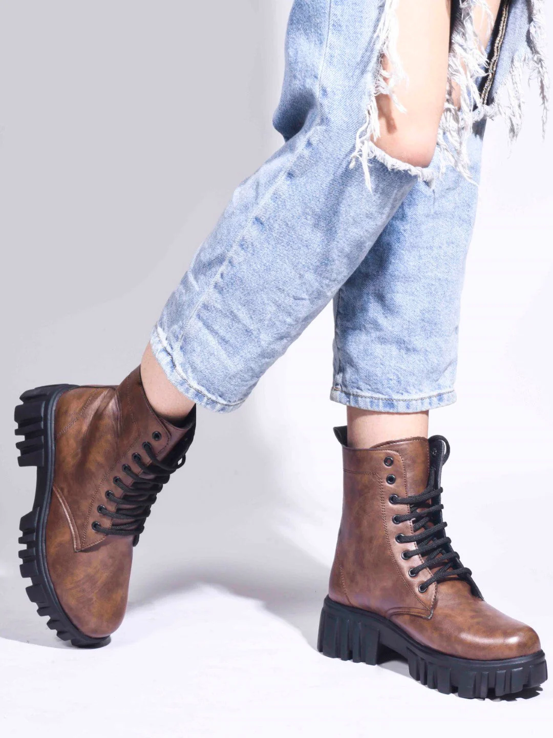 Jm Looks Rugged Lace-Up Combat Boots for Women & Girls - Image 9